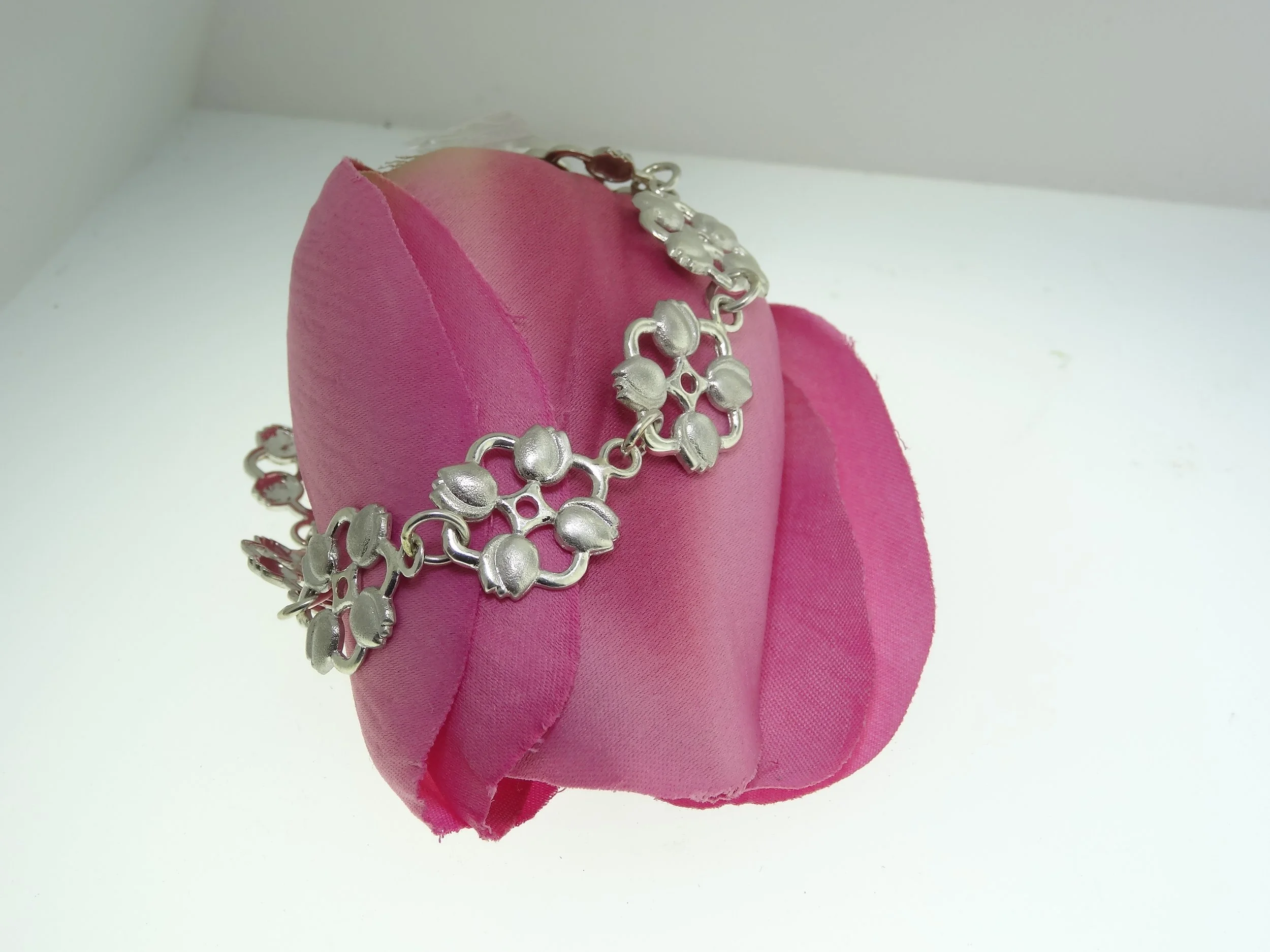 Garden Party Floral Tulip Bracelet Sterling Silver Jewelry