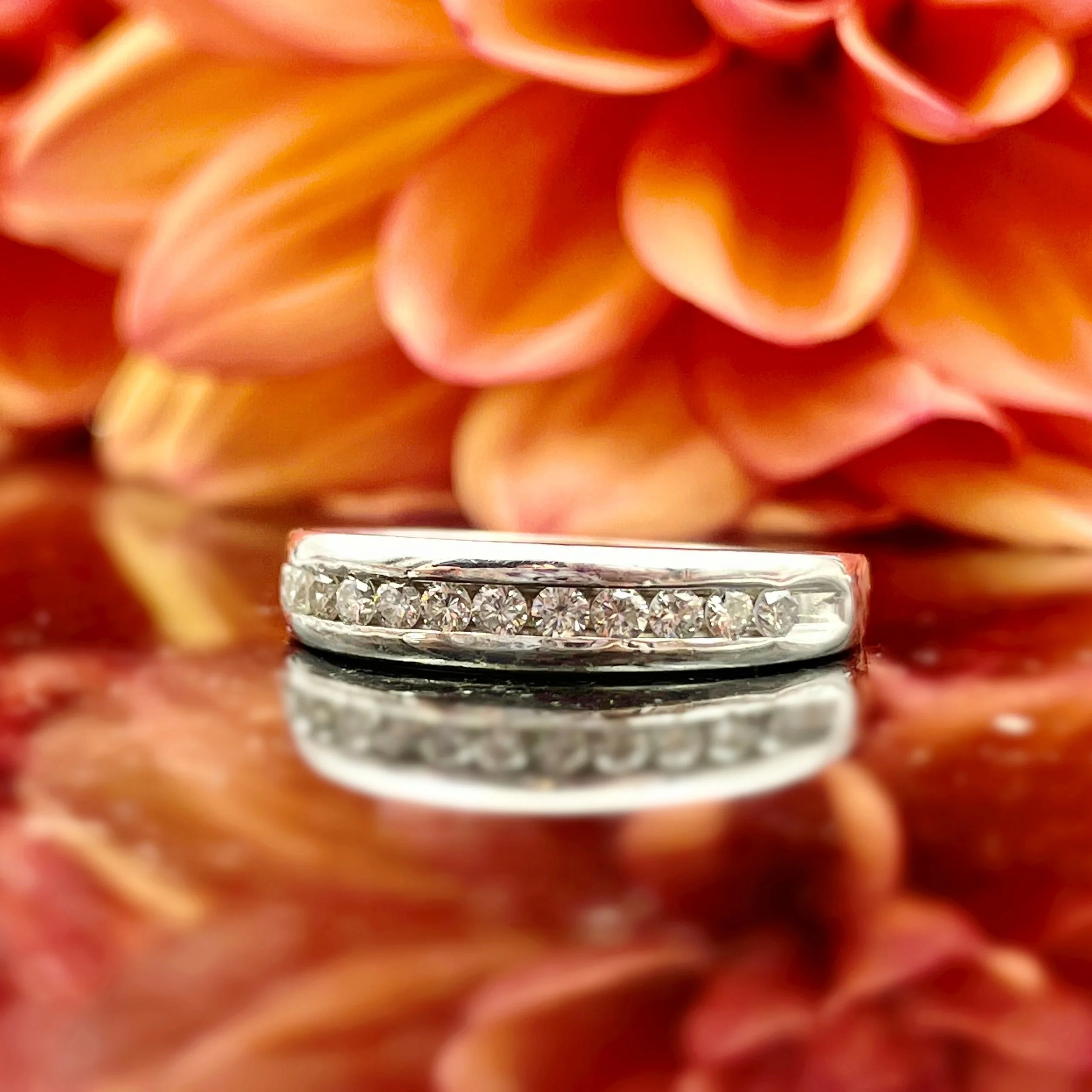 14k White Gold .30ctw round cut A+ quality natural white diamonds