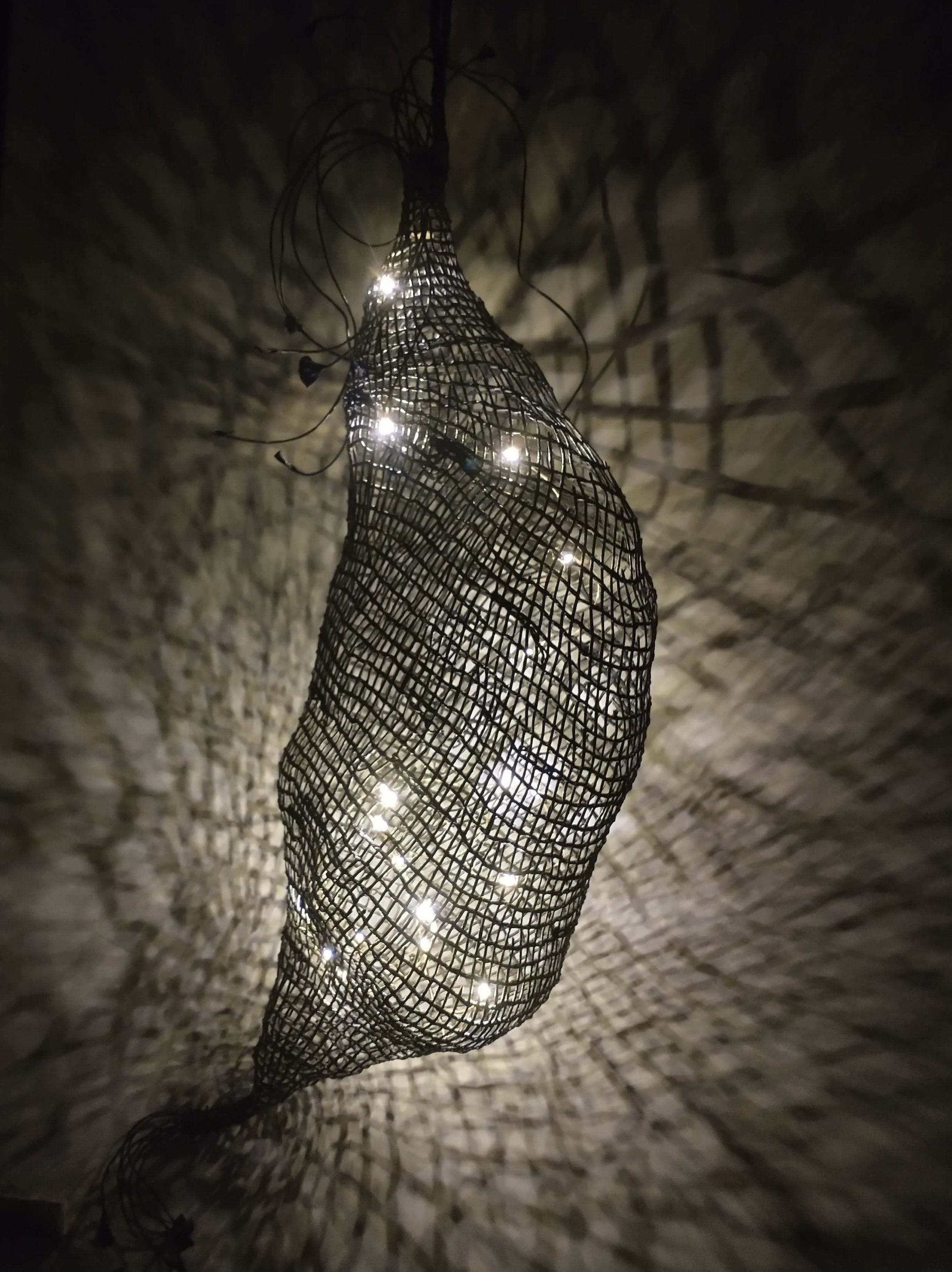 Woven Black Chrysalis Paper String Fairy Lights Recyclable