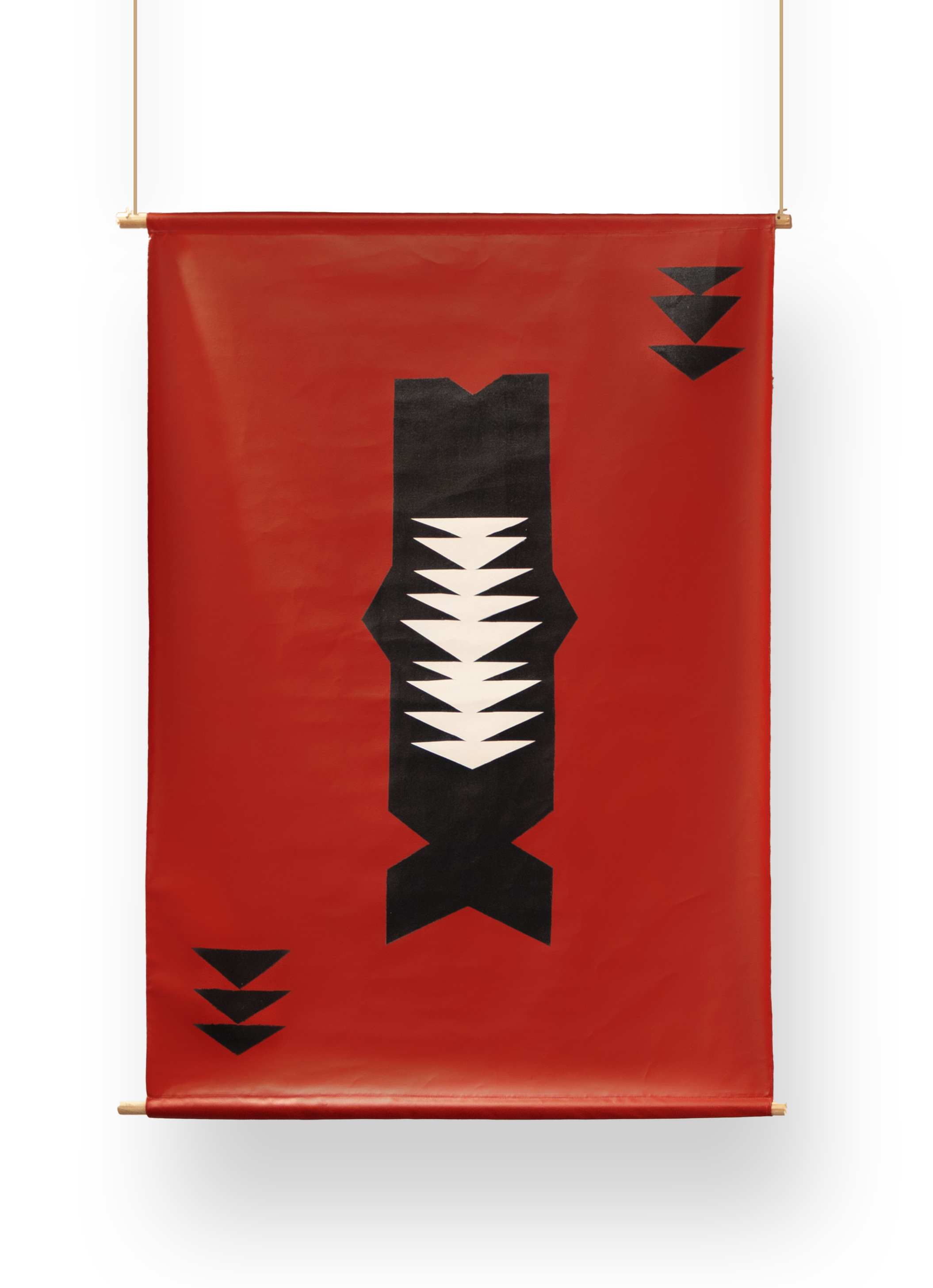 Pirá-cacofonia I, 2026. Enamel on canvas and wood. 70 x 100 cm.