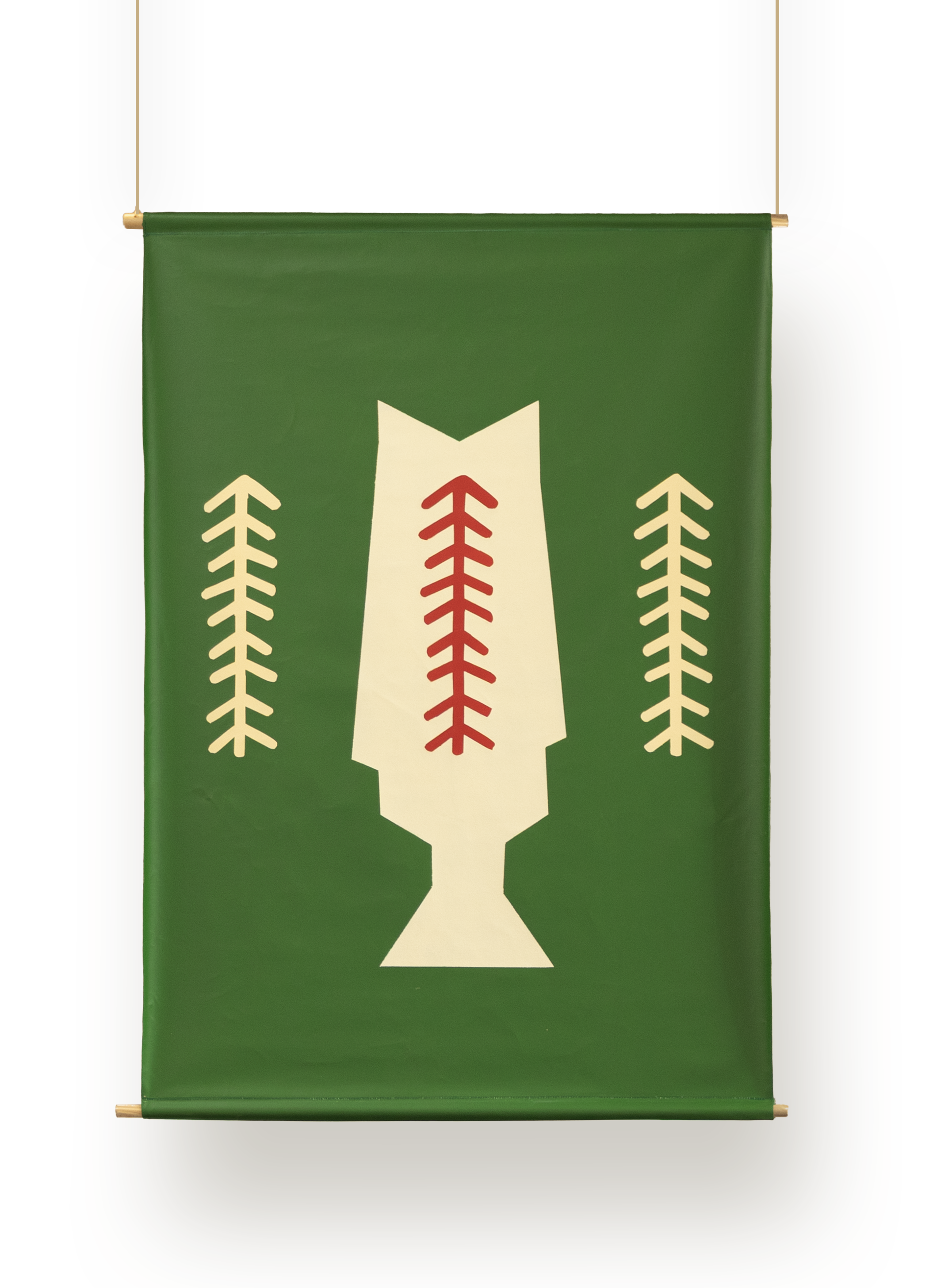 Pirá-cacofonia II, 2026. Enamel on canvas and wood. 70 x 100 cm.
