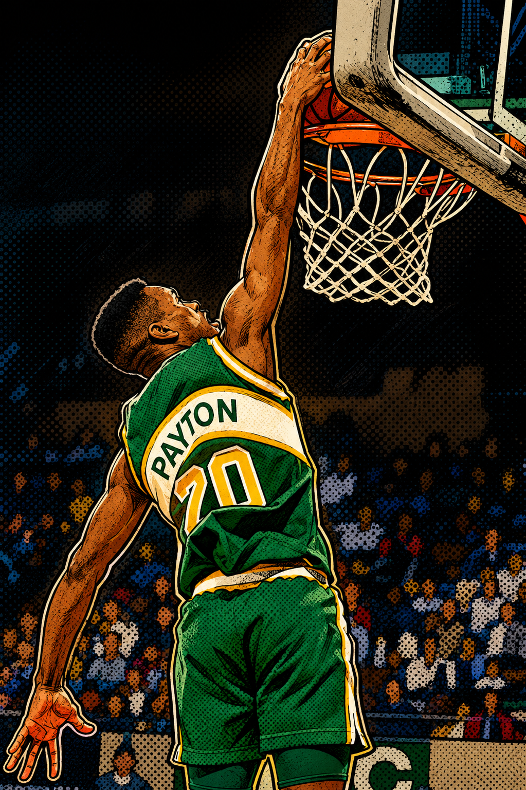 Gary Payton Dunks a Basketball