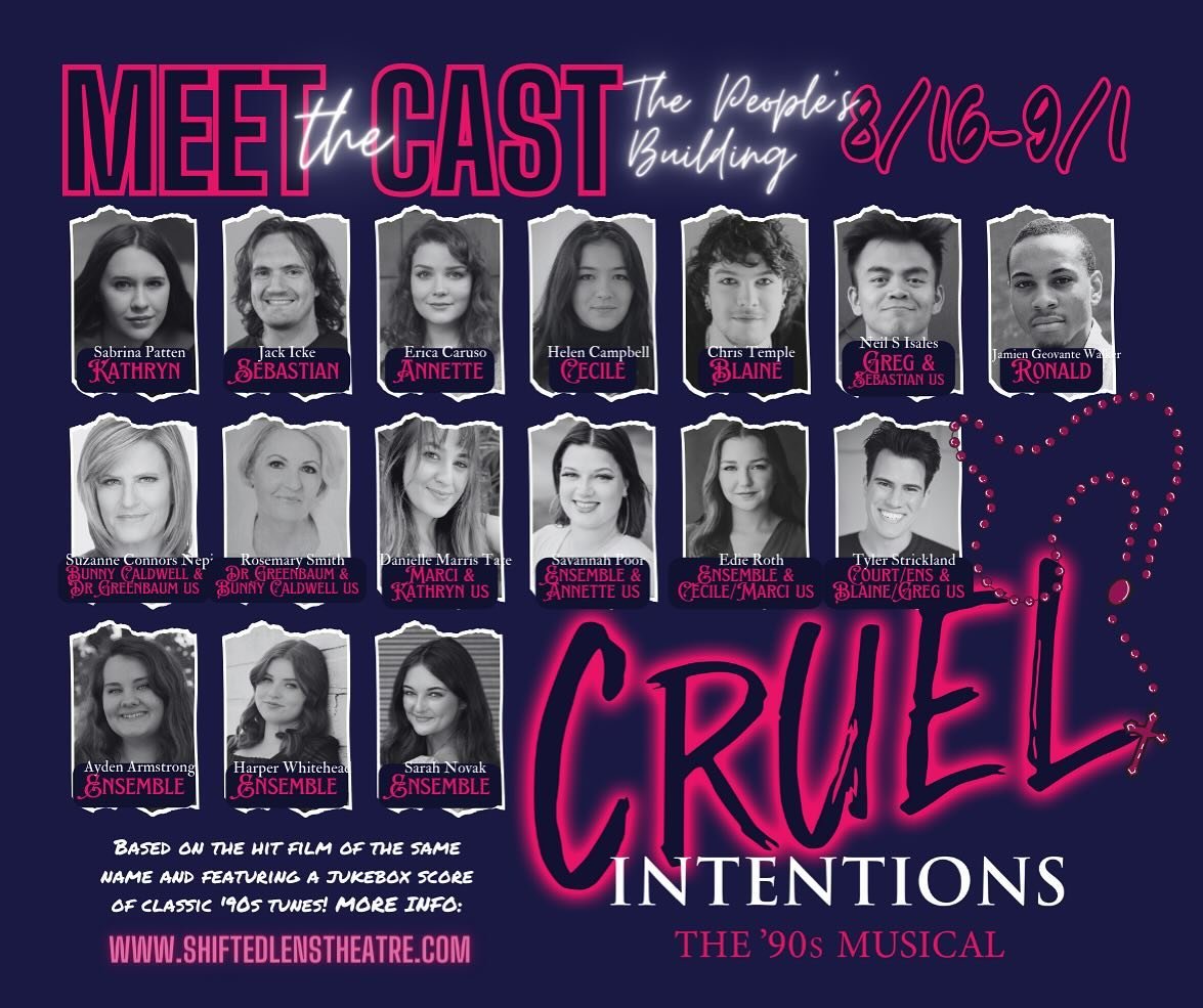 Cruel Intentions Cast Announcement

We are beyond grateful for the incredible turnout at our auditions for our very first production! The talent and dedication in the Denver theatre community is incredibly impressive and heartwarming. We could not be