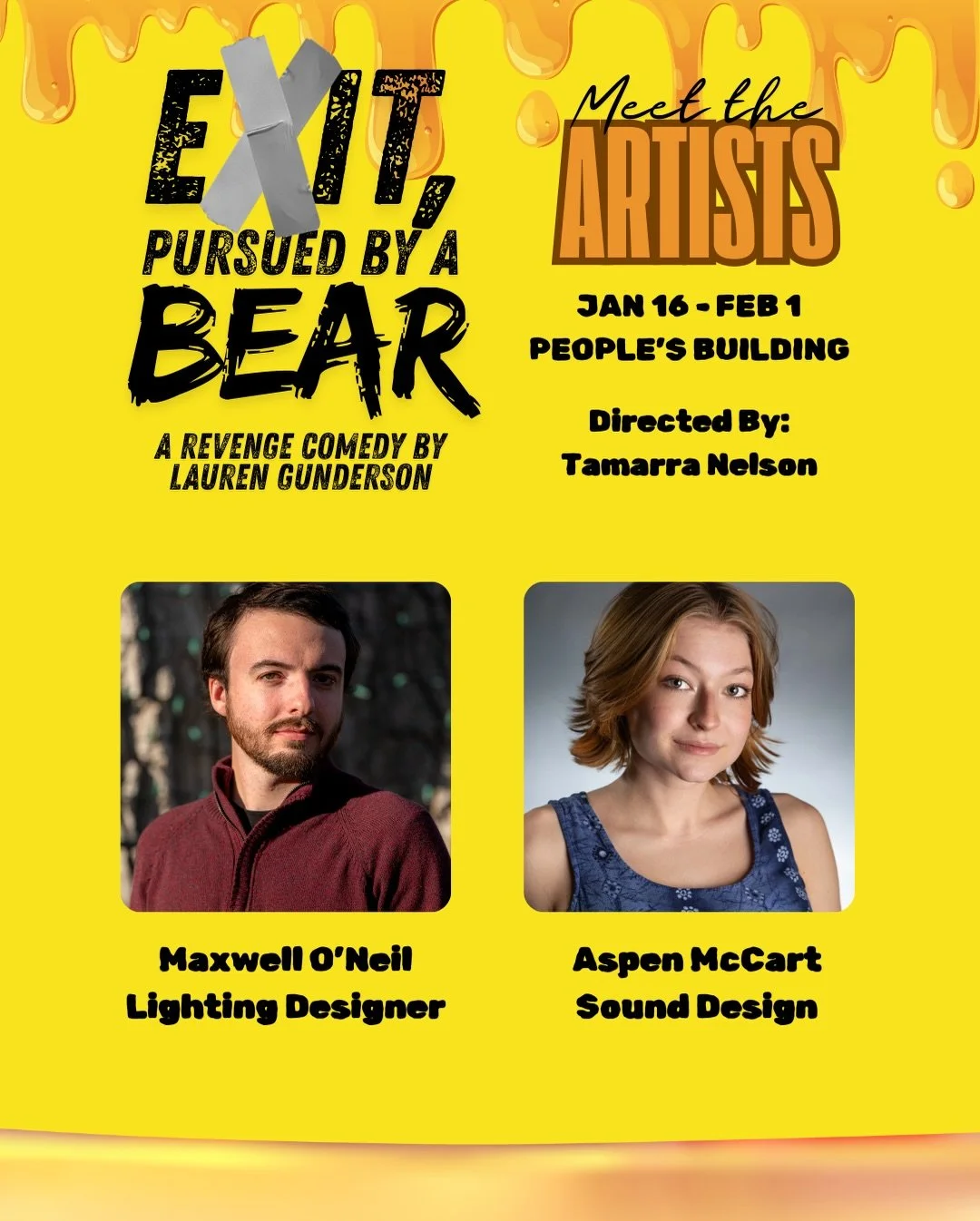 We&rsquo;re open and we&rsquo;re not done bragging about the incredible production and design team of Exit, Pursued by a Bear! Swipe to read bios from our Lighting and Sound Designers, and follow along to learn about the rest of the team &mdash;>
