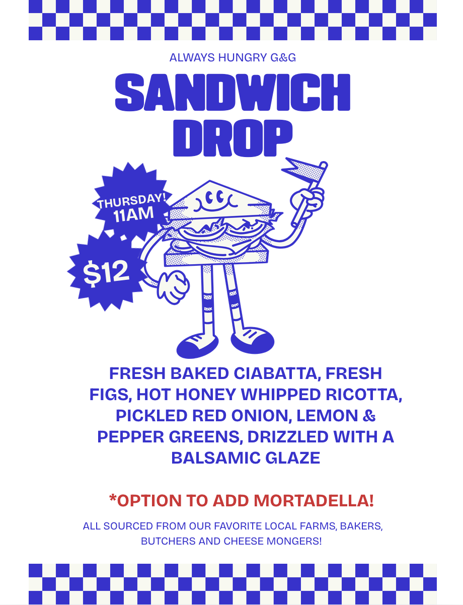 PREORDER THIS WEEKS SANDWICH DROP - Pick up Thurs