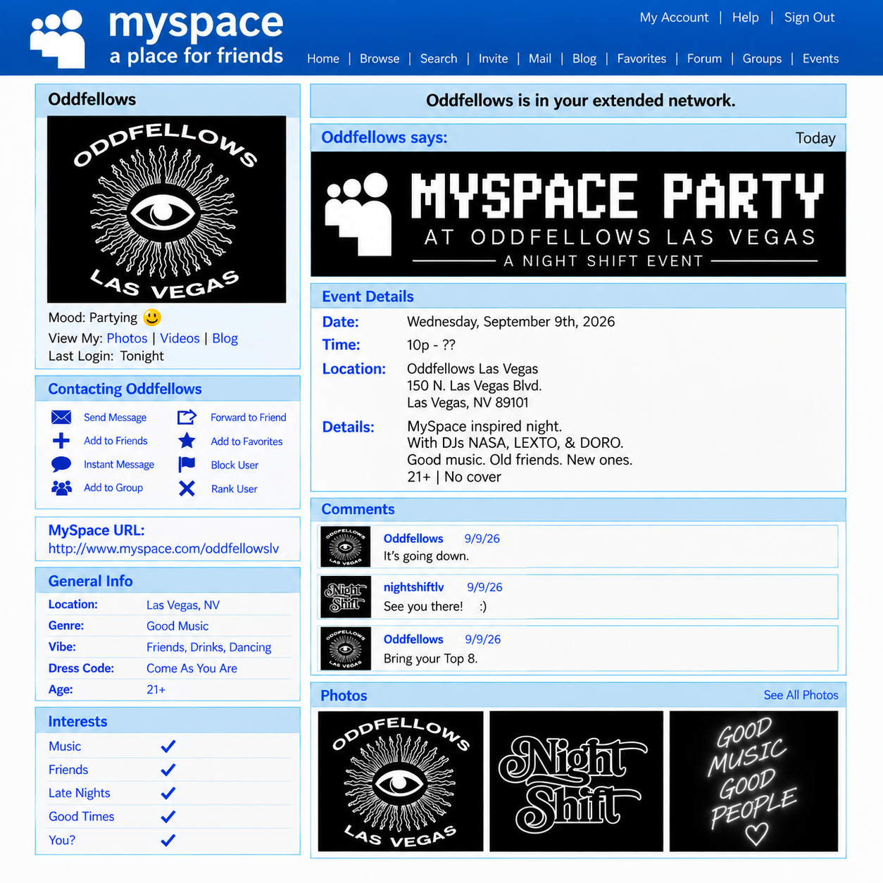 MYSPACE PARTY