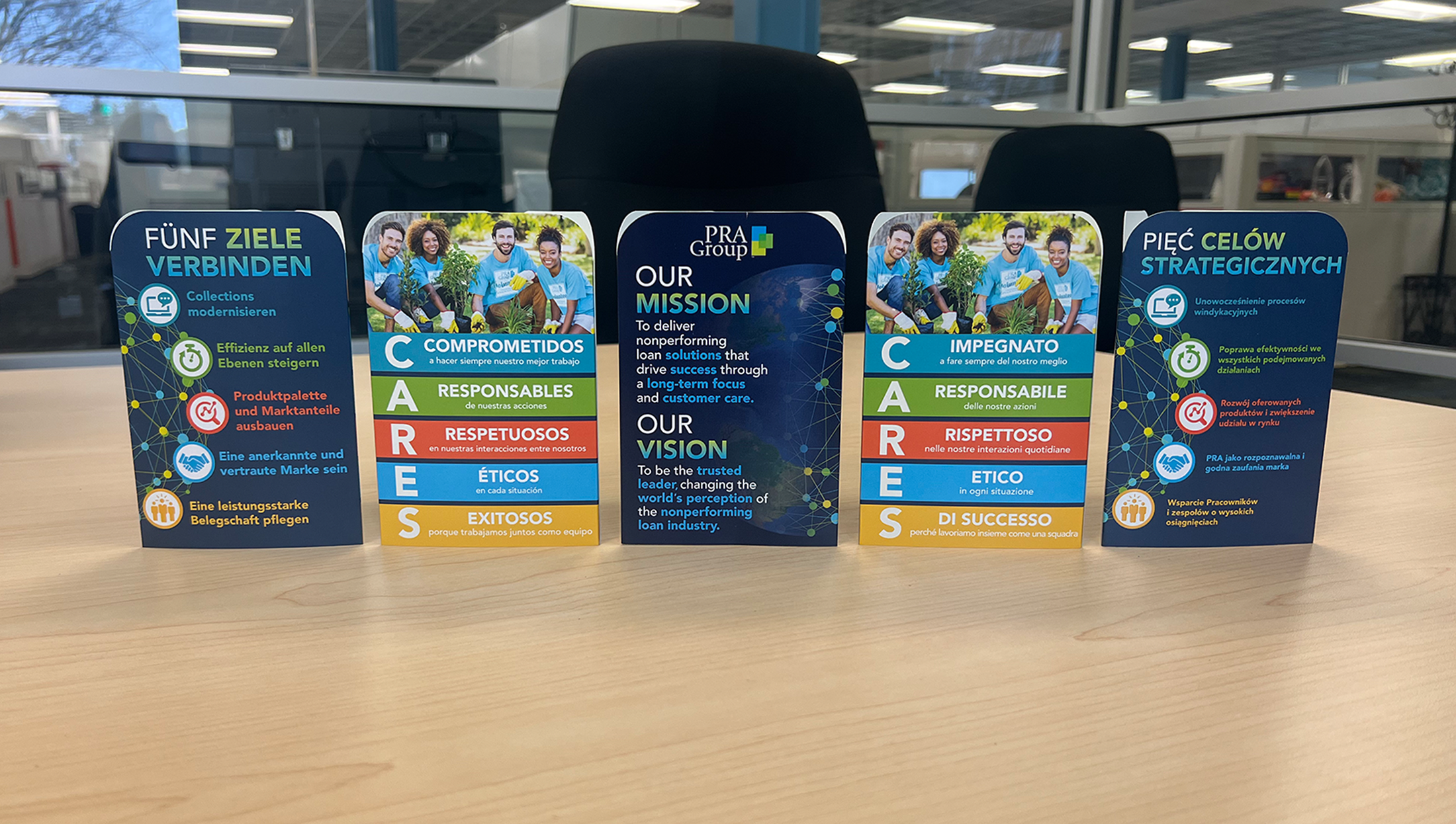 Company Culture Table Tent in 5 Languages