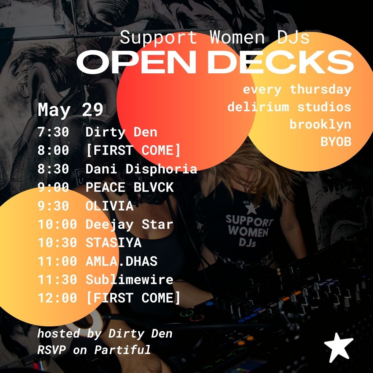 open decks (weekly)