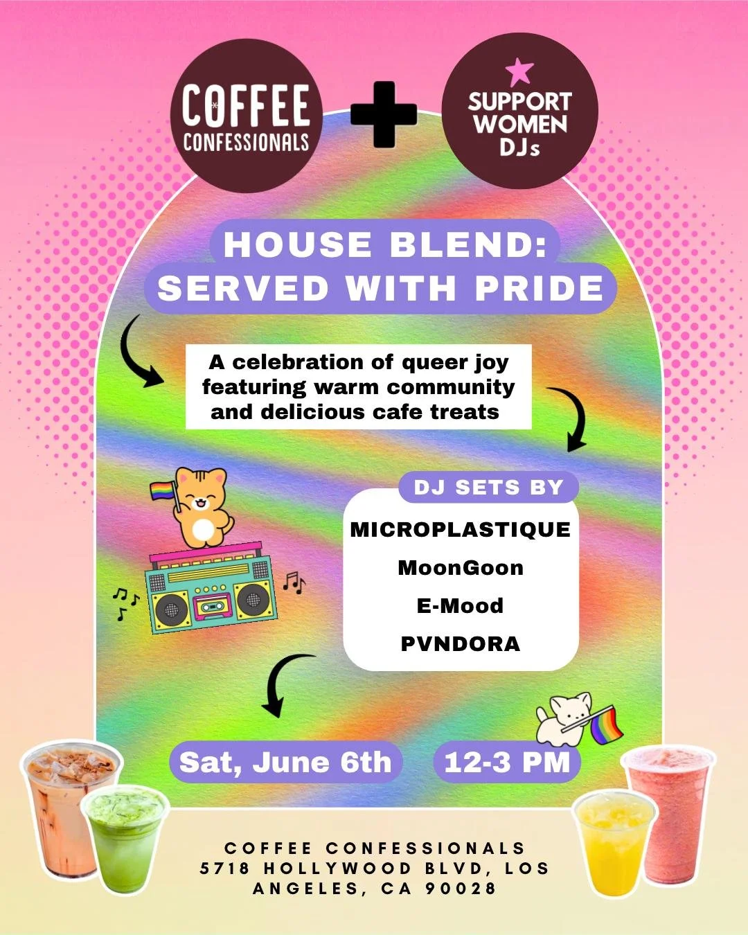 LA Chapter: SWDJs x Coffee Confessionals: Pride Party 🎶✨🌈✨☕️