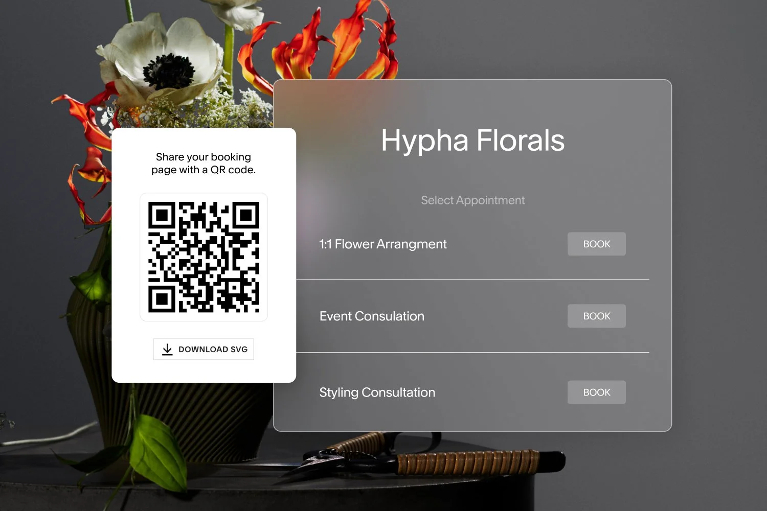 Booking QR code for appointment