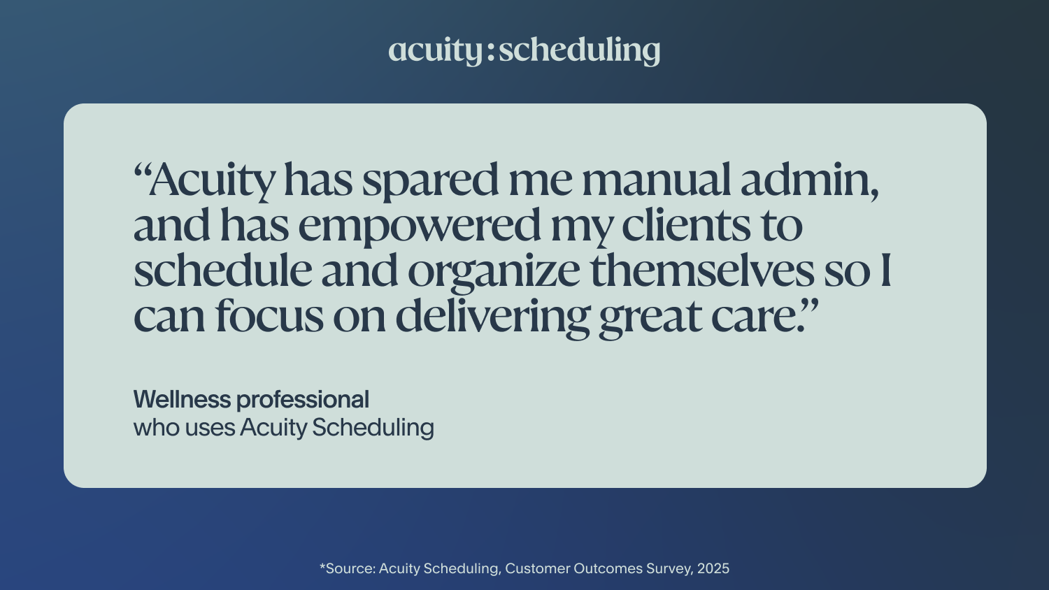 Wellness professional says Acuity has reduced admin and empowered clients to book themselves, so they can focus on delivering great care