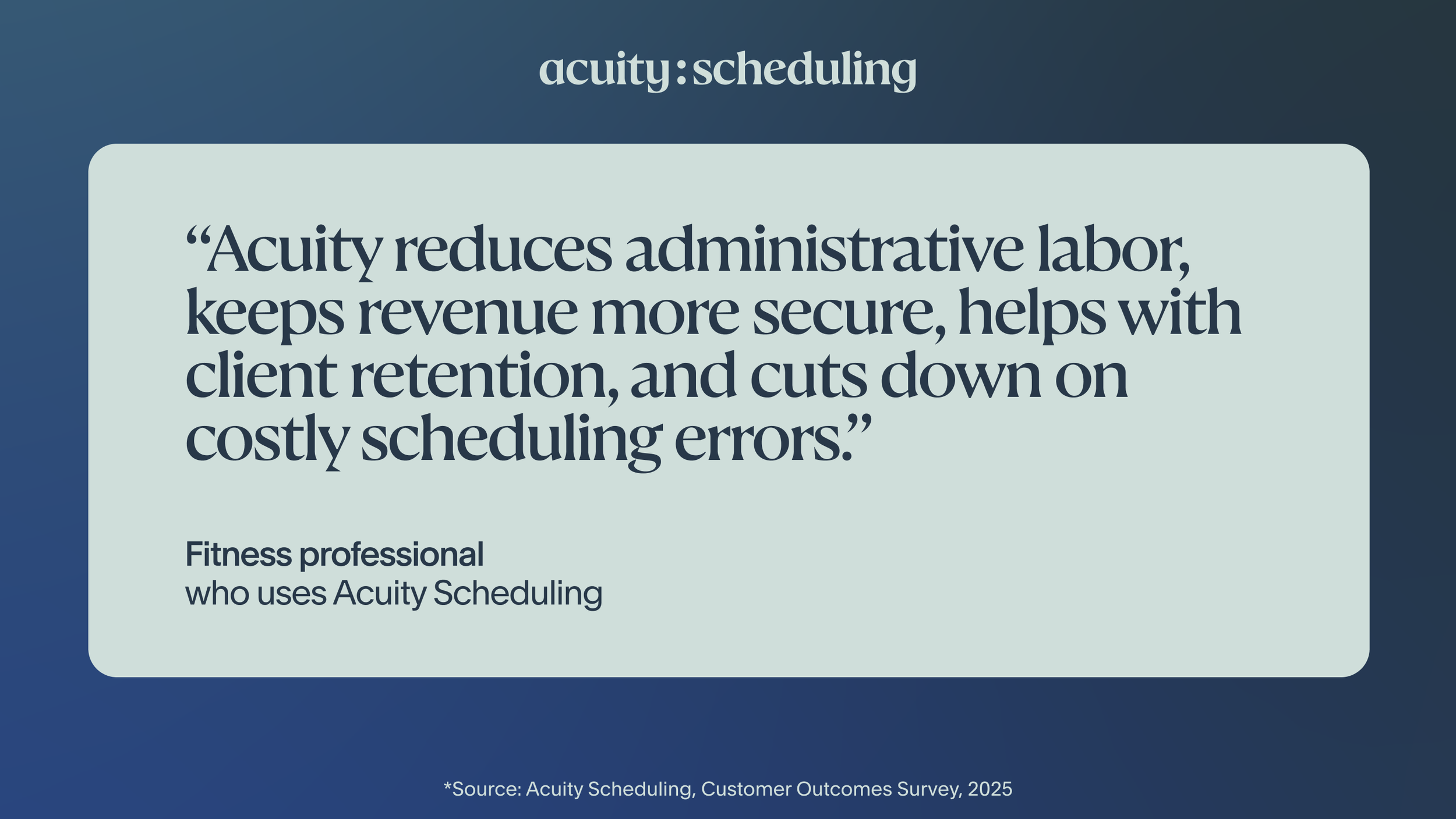 Fitness professional says Acuity reduces administrative labor, secures revenue, improves client retention, and minimizes scheduling errors