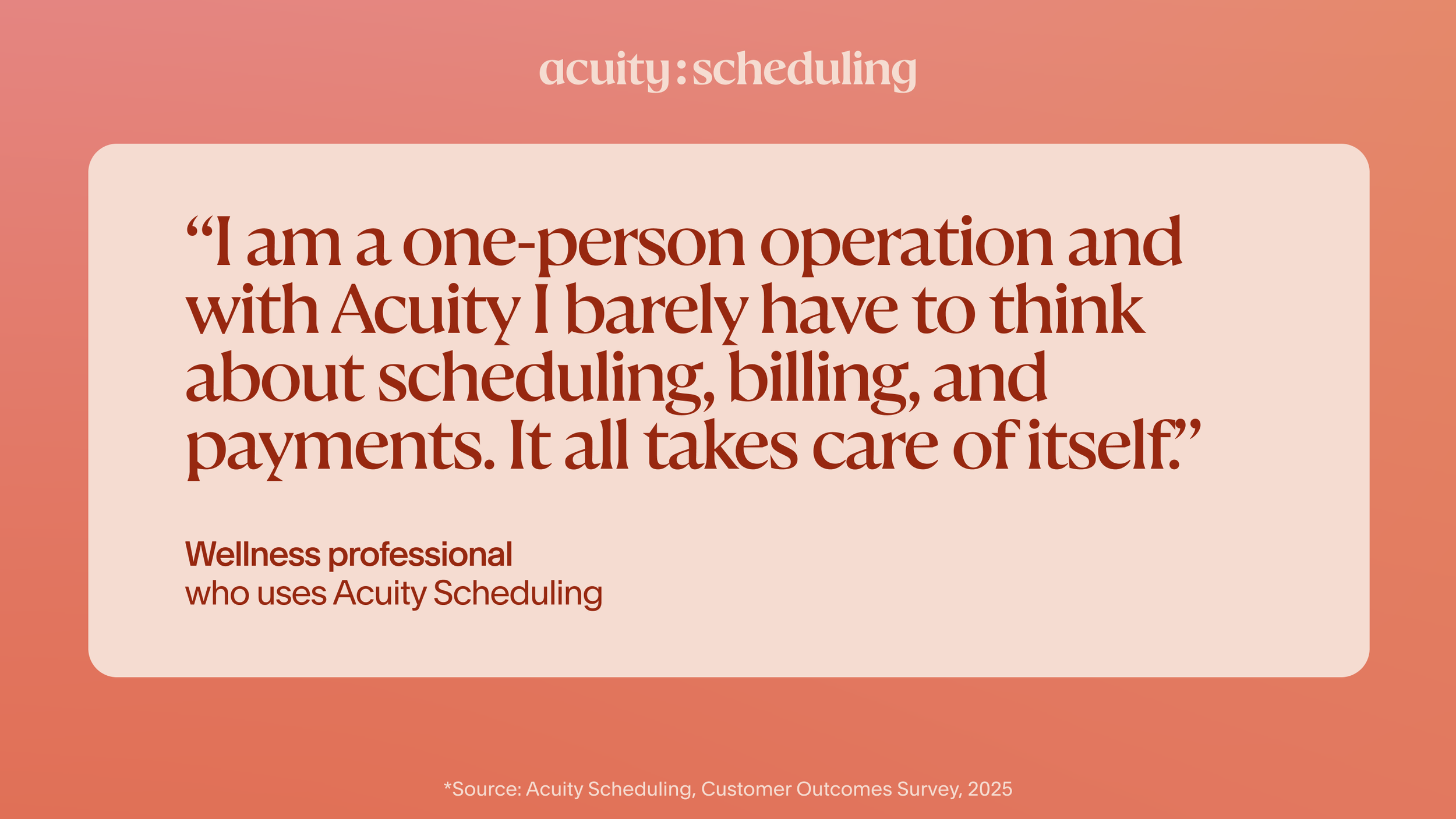 Wellness solo entrepreneur barely has to think about scheduling or payments with Acuity