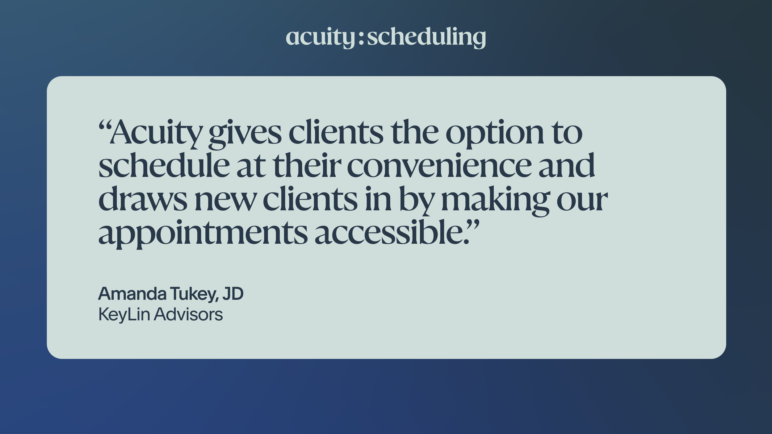 An accounting firm says Acuity Scheduling offers clients the convenience of self-booking and attracts new clients