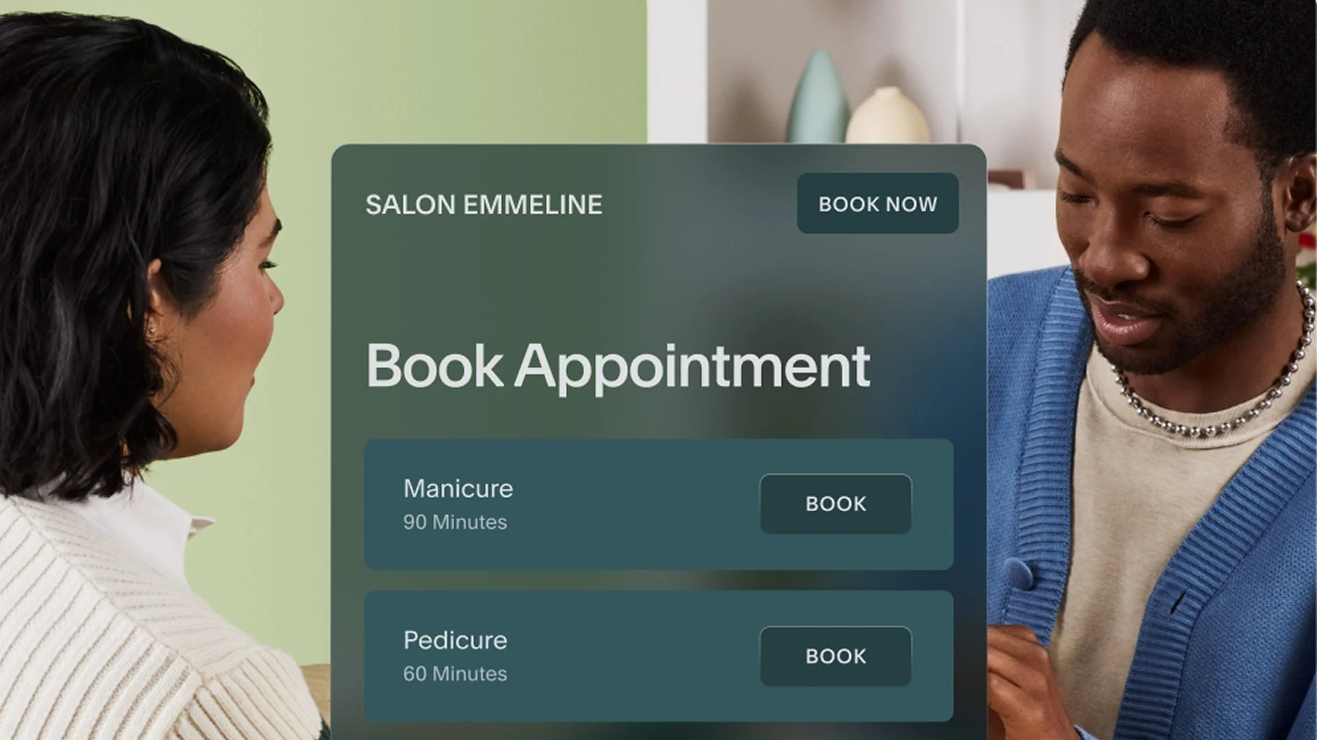 Online booking page for nail salon