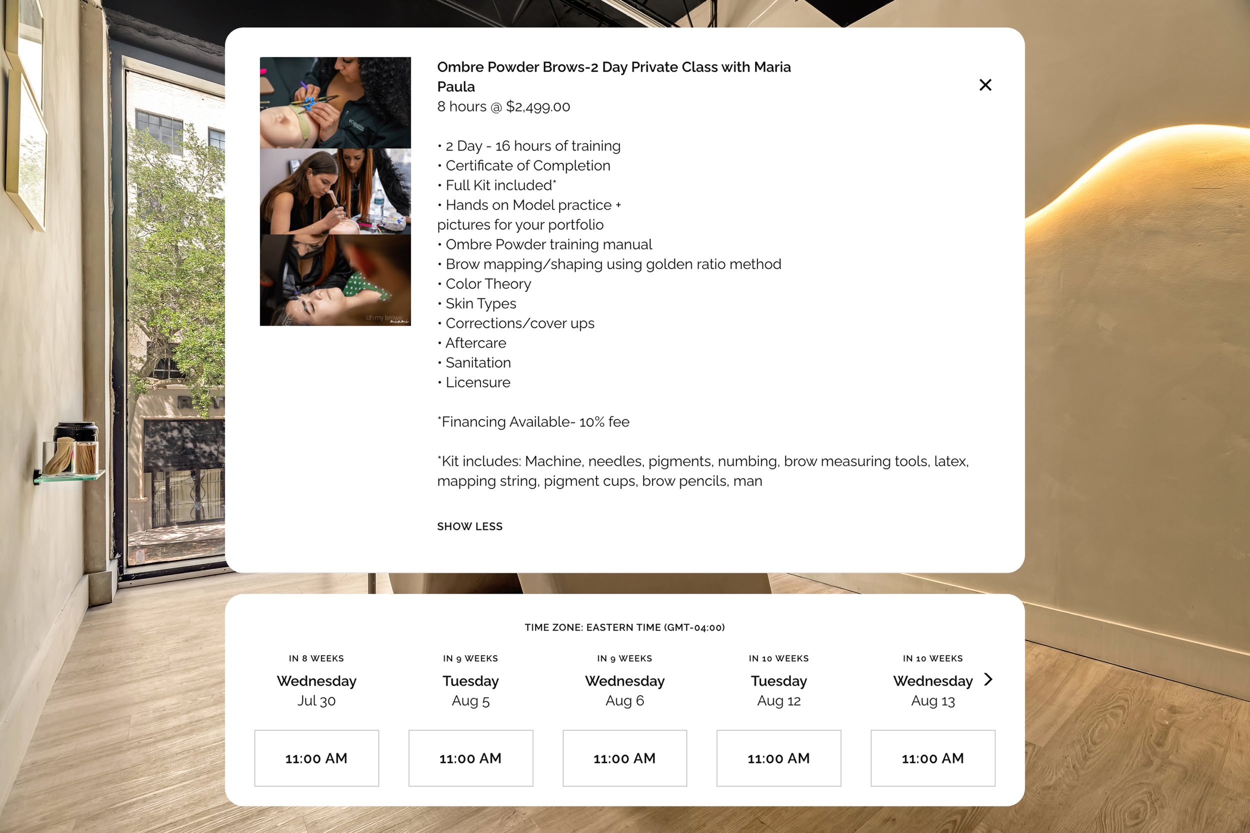 Online scheduling for brow class