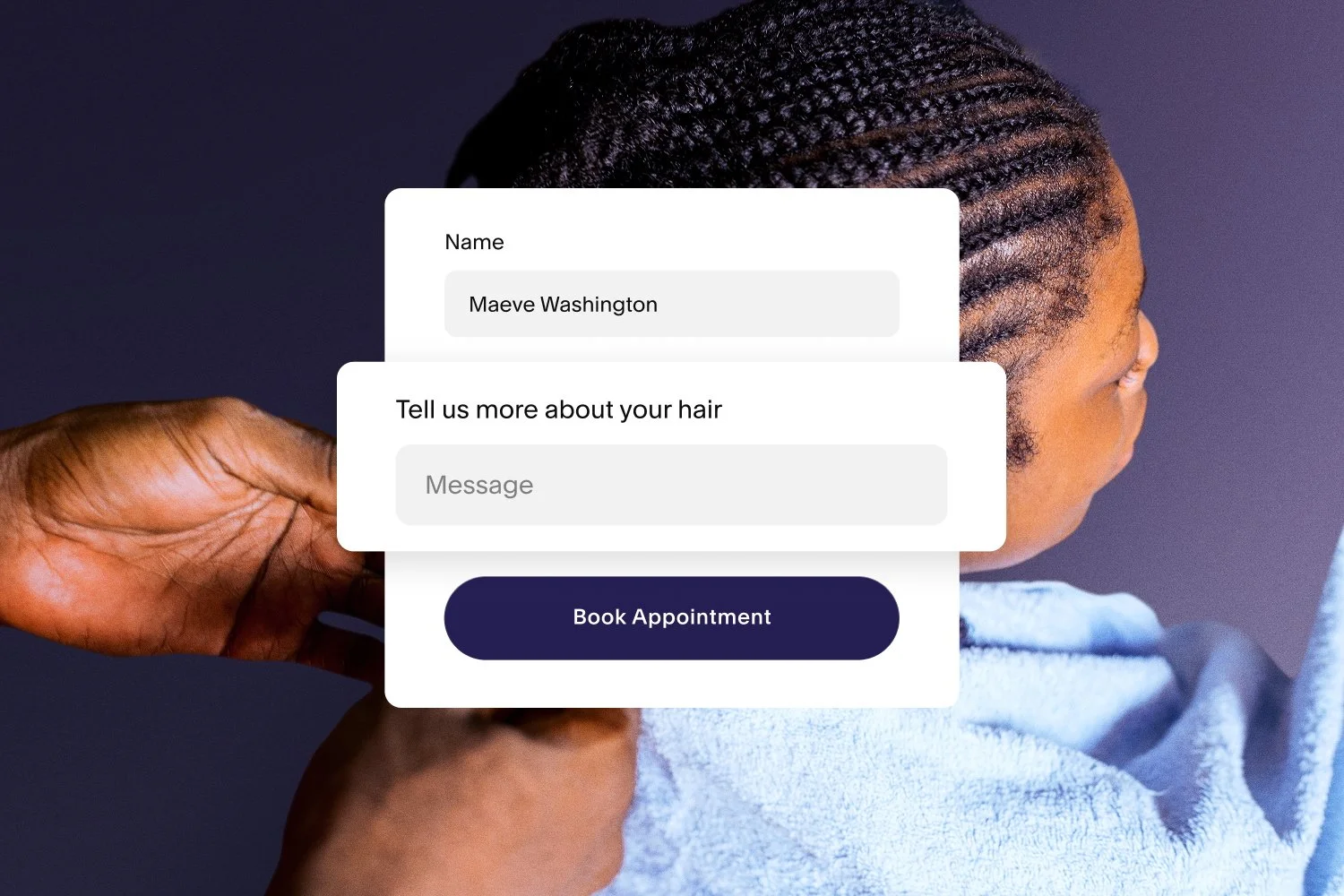 Online intake form question for hair appointment