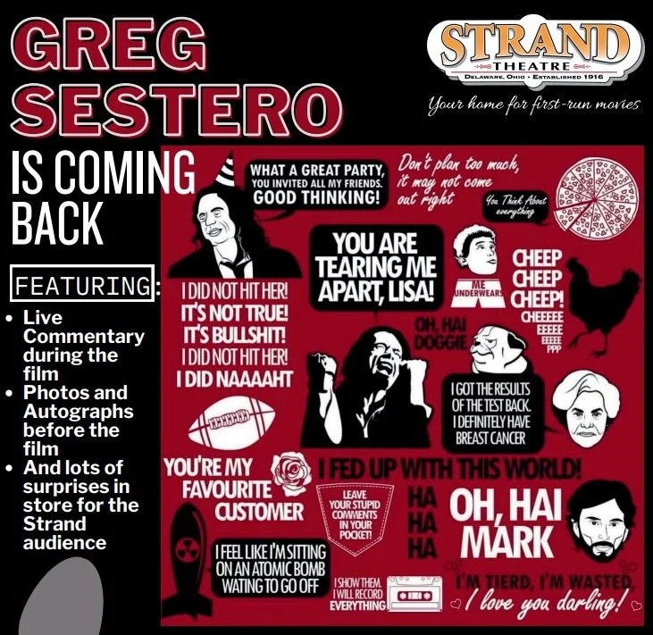 Thurs. Oct. 24th - Greg Sestero at The Strand with "The Room" (2003) - Live Commentary, Photos, Autographs, and Surprises