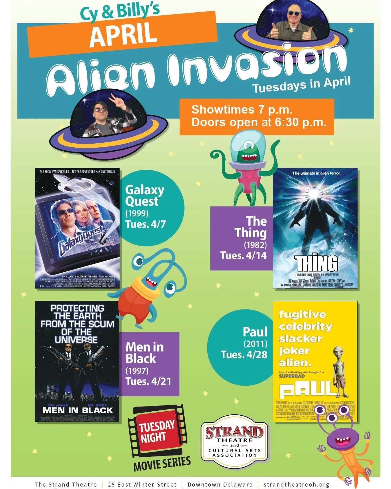 Cy &amp; Billy are taking over Tuesdays with four out‑of‑this‑world classics. Grab your crew, phone home, and settle in for a month of alien adventures on the big screen 👽🎥🍿