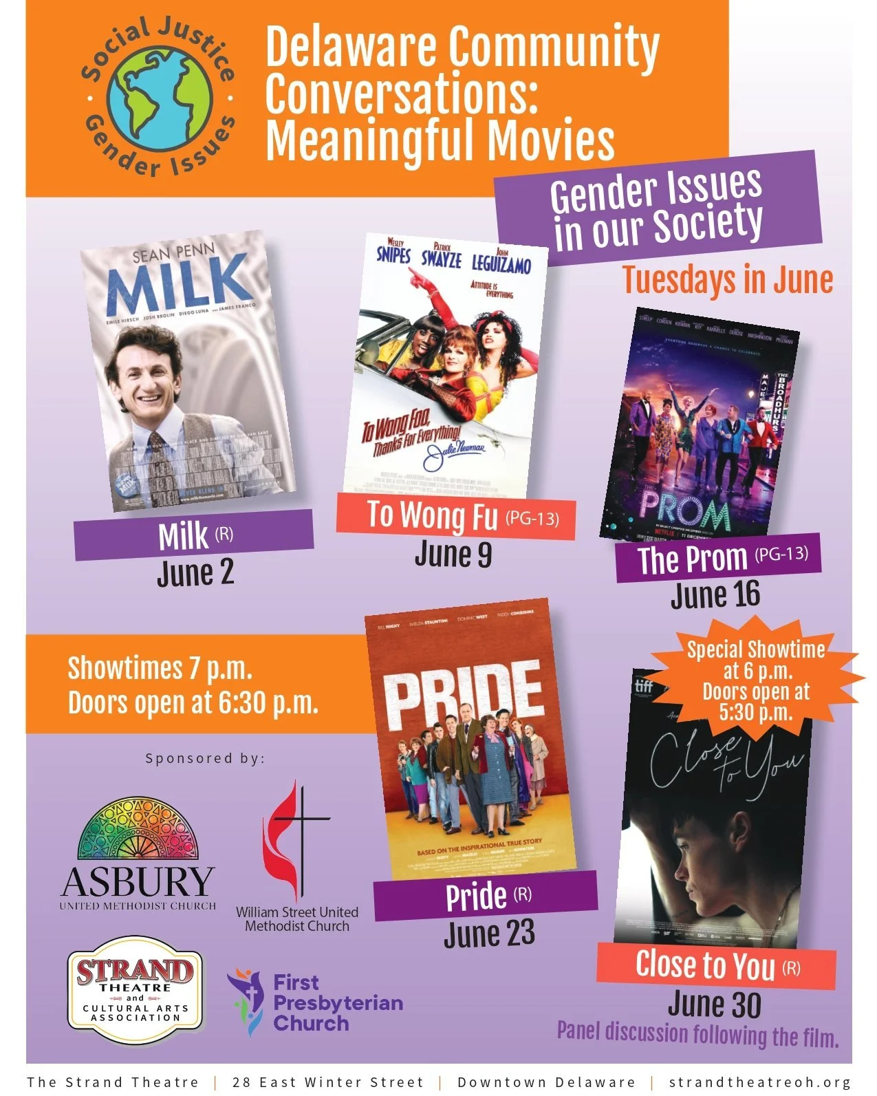 June at The Strand is all about conversation, connection, and stories that matter. Join us every Tuesday for Delaware Community Conversations: Meaningful Movies, a month‑long series exploring gender issues in our society through film and dialogue.