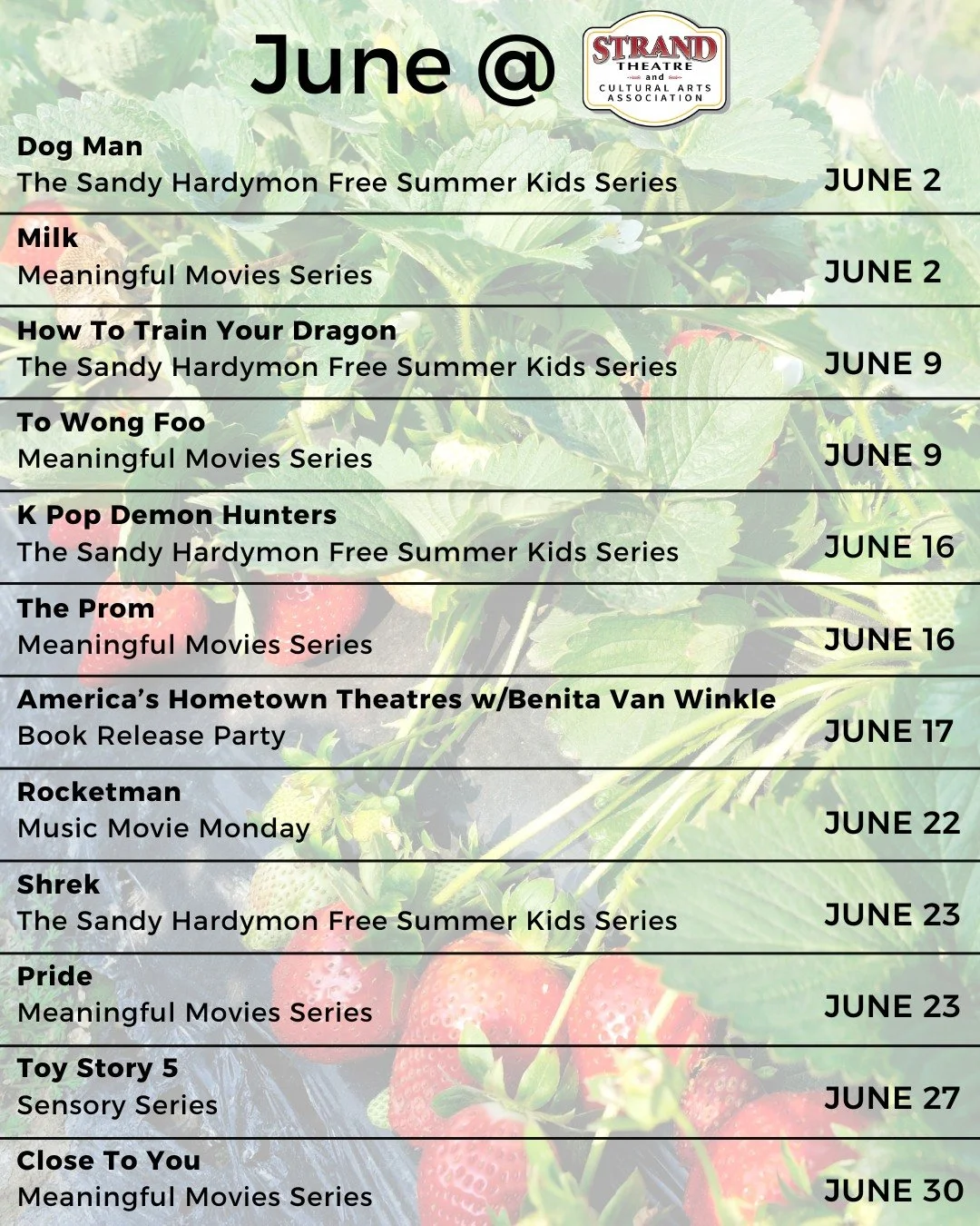 We're berry excited about June at The Strand 🍓