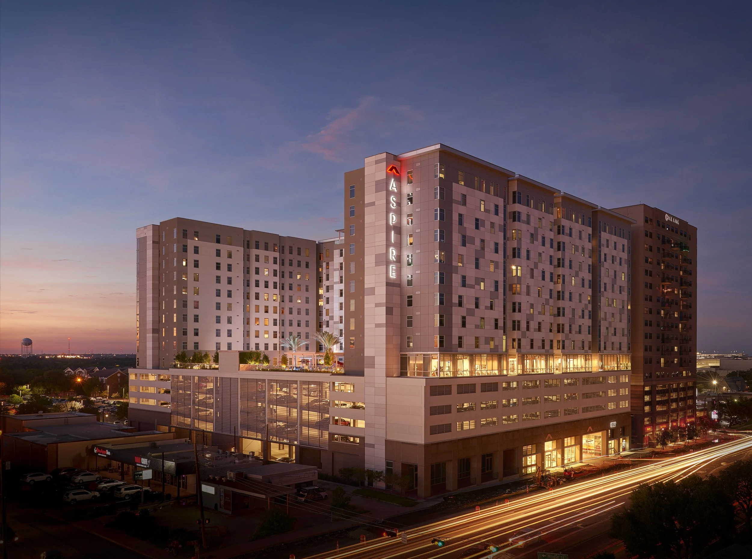 Aspire College Station - Dusk Aerial.jpg