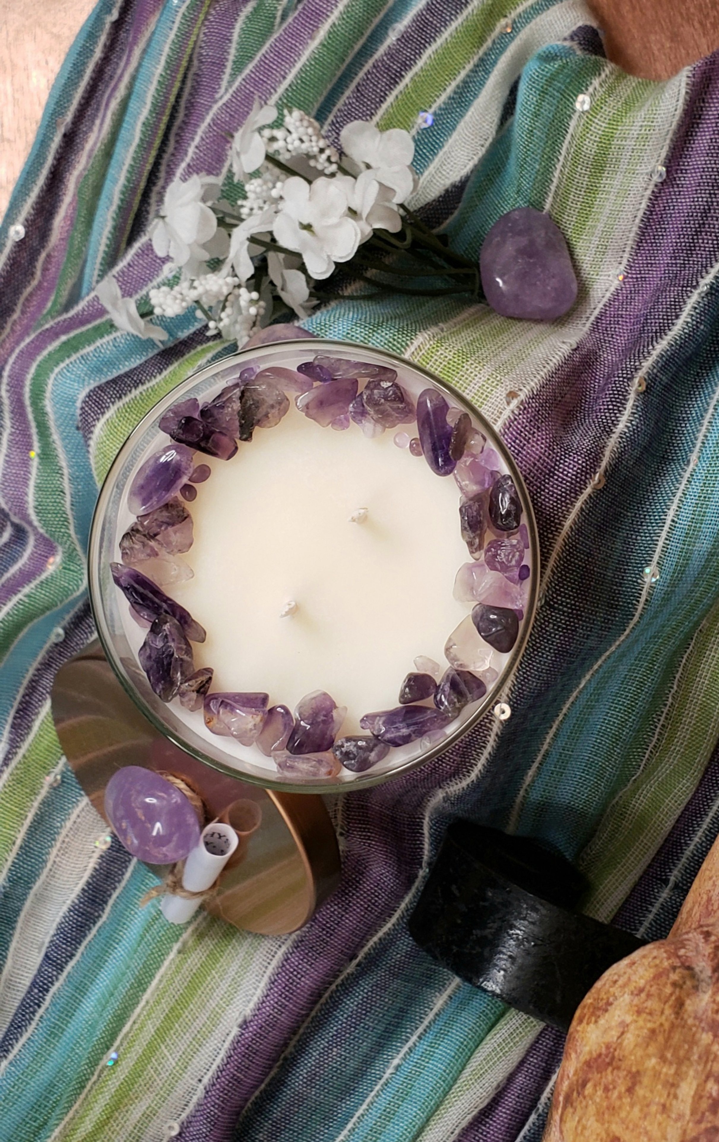 Springtime Villa Amethyst Soy Candle Made and Farmed in USA non-toxic