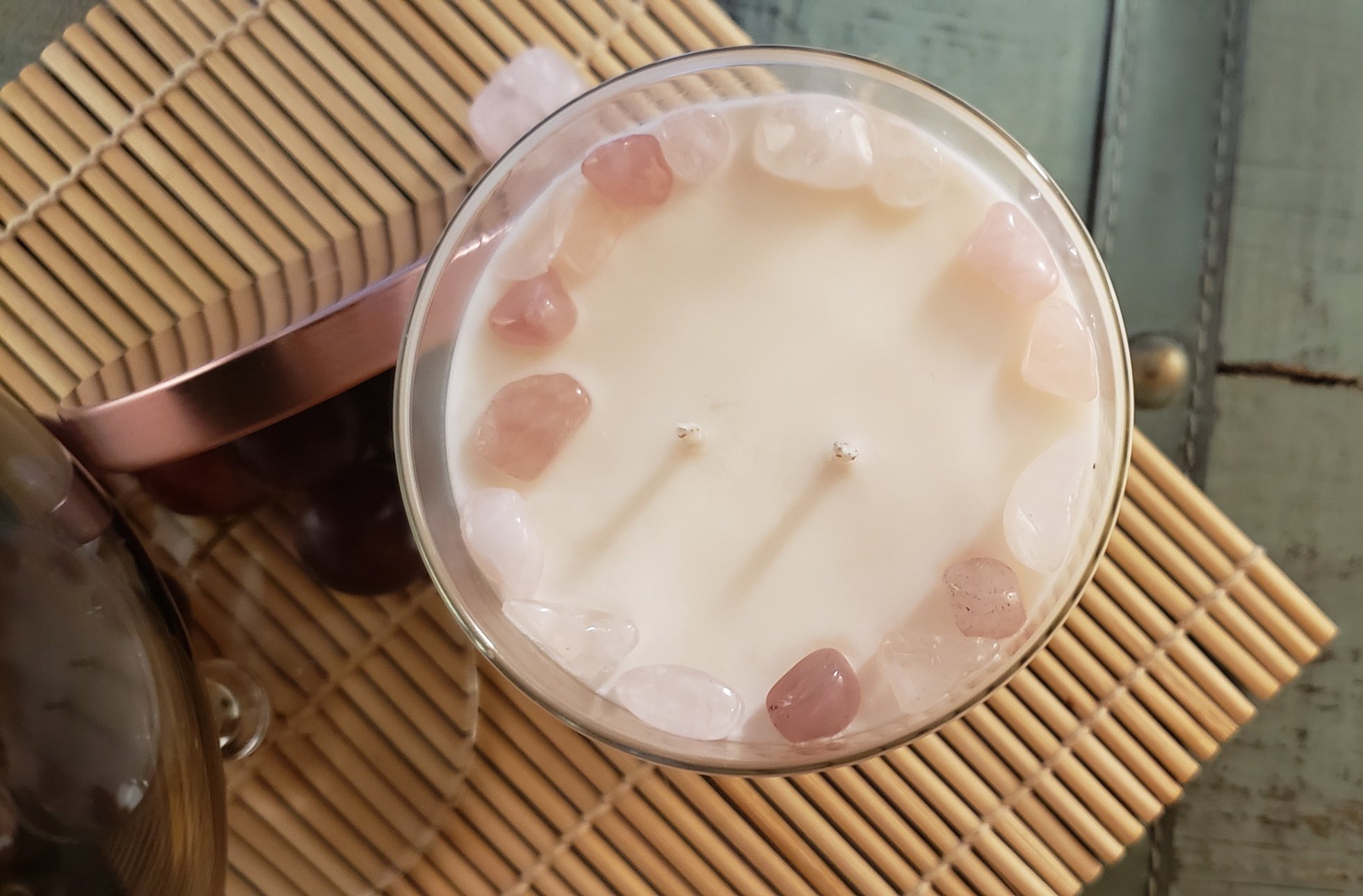 Sugar Plum Merlot Rose Quartz Soy Candle Made and Farmed in USA non-toxic