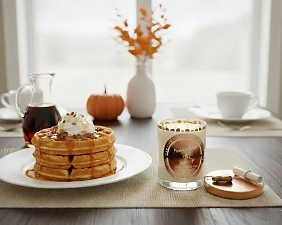Pumpkin pecan waffle cap off at a breakfast table.jpg