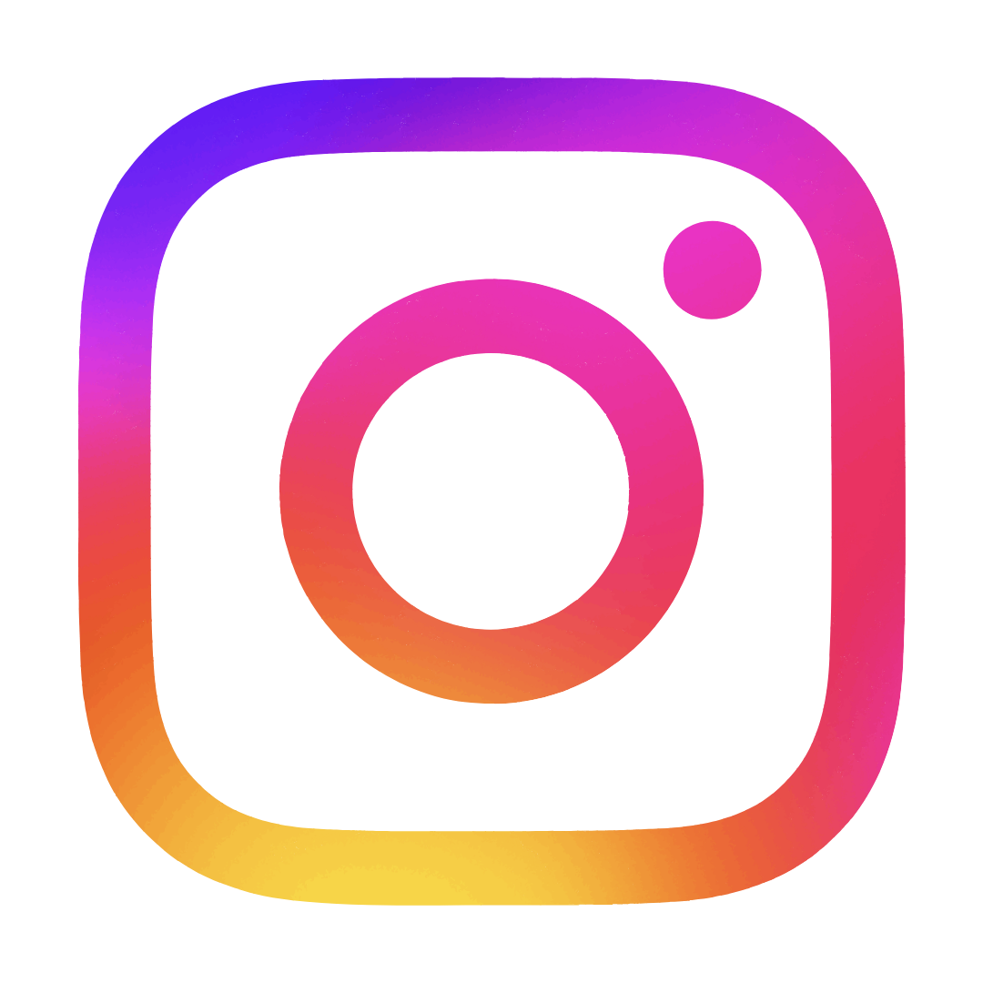 Colorful Instagram logo with gradient shades of purple, pink, and orange.