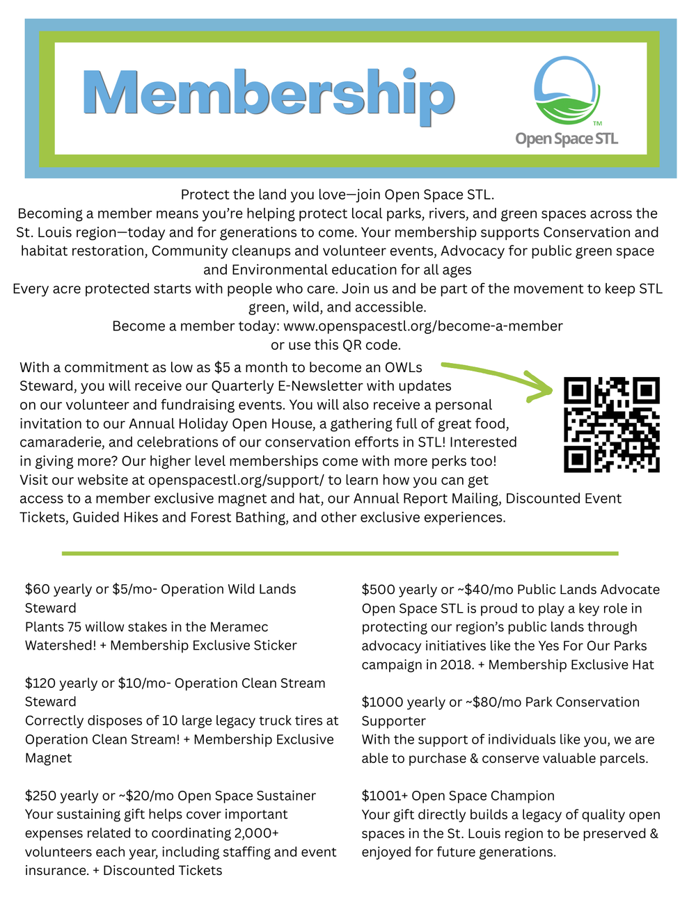 MEMBERSHIP — Open Space STL