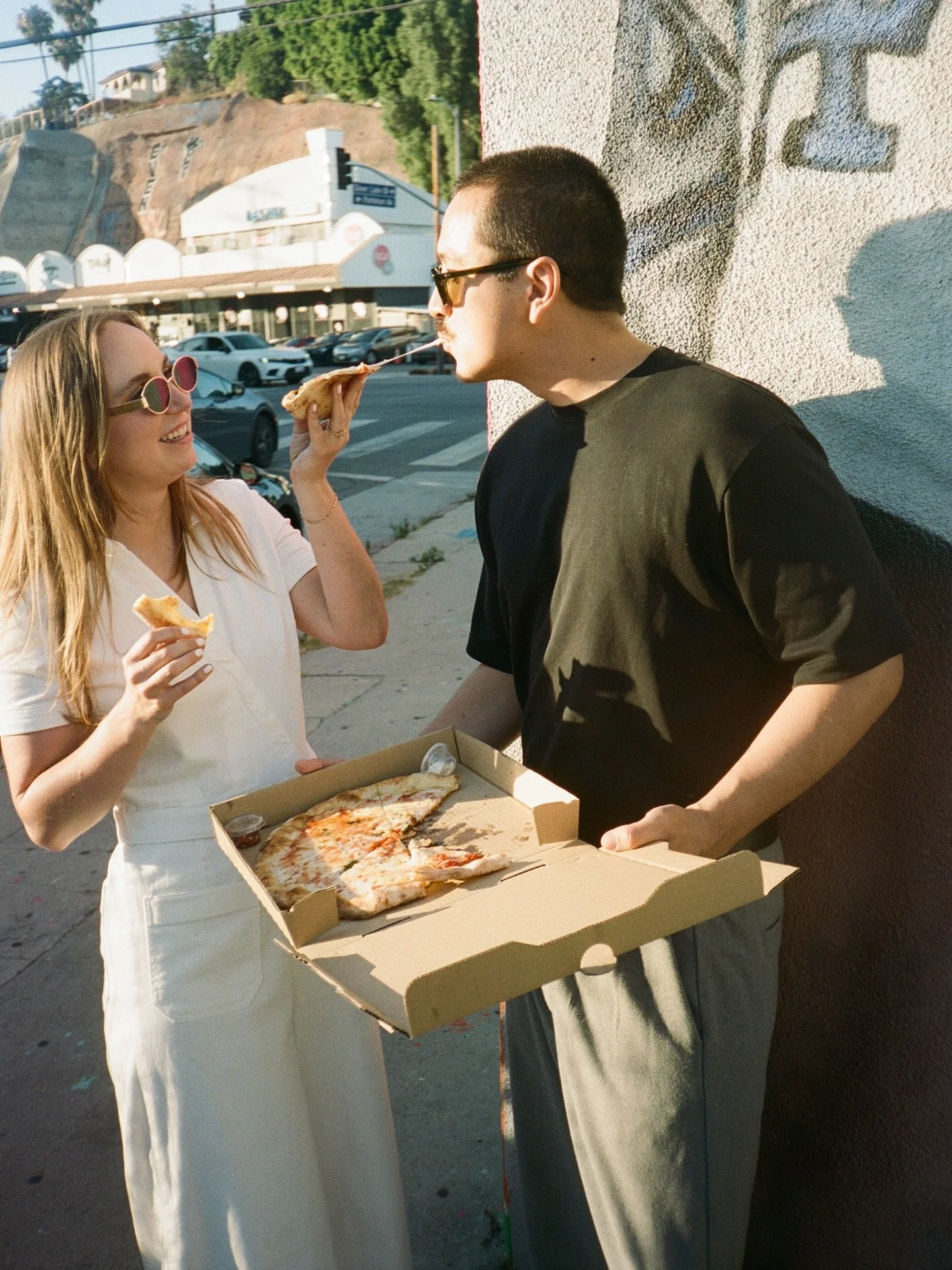 The truest form of love&hellip; 🍕 haha can&rsquo;t wait to run this back in September for their big day in SB! More pizza on engagement shoots pls.