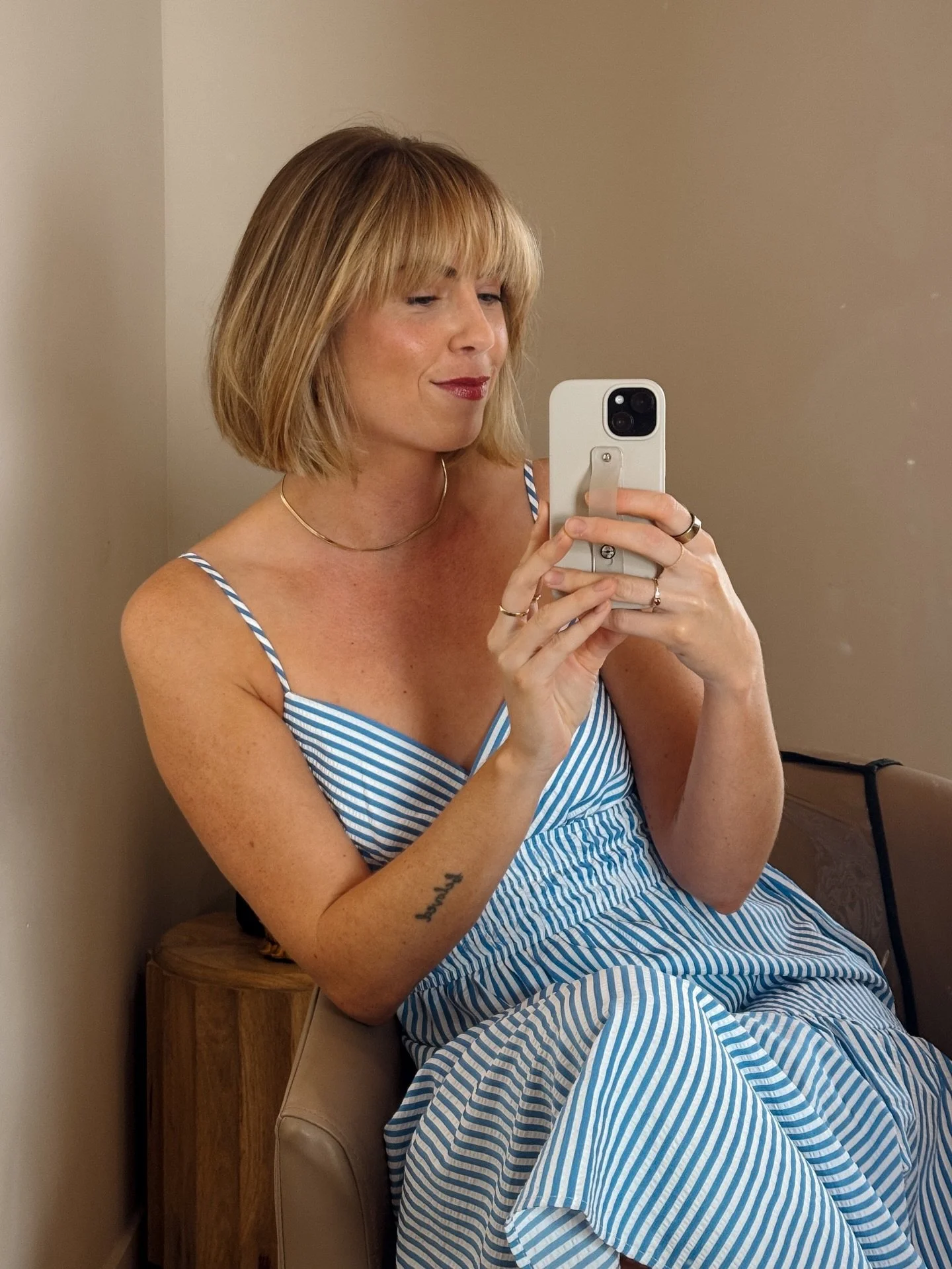 Haven&rsquo;t had bangs since 2020 and felt like it was time for a refresh ✨ shout out to my girl @hairbytrinityrose who always gets it!!