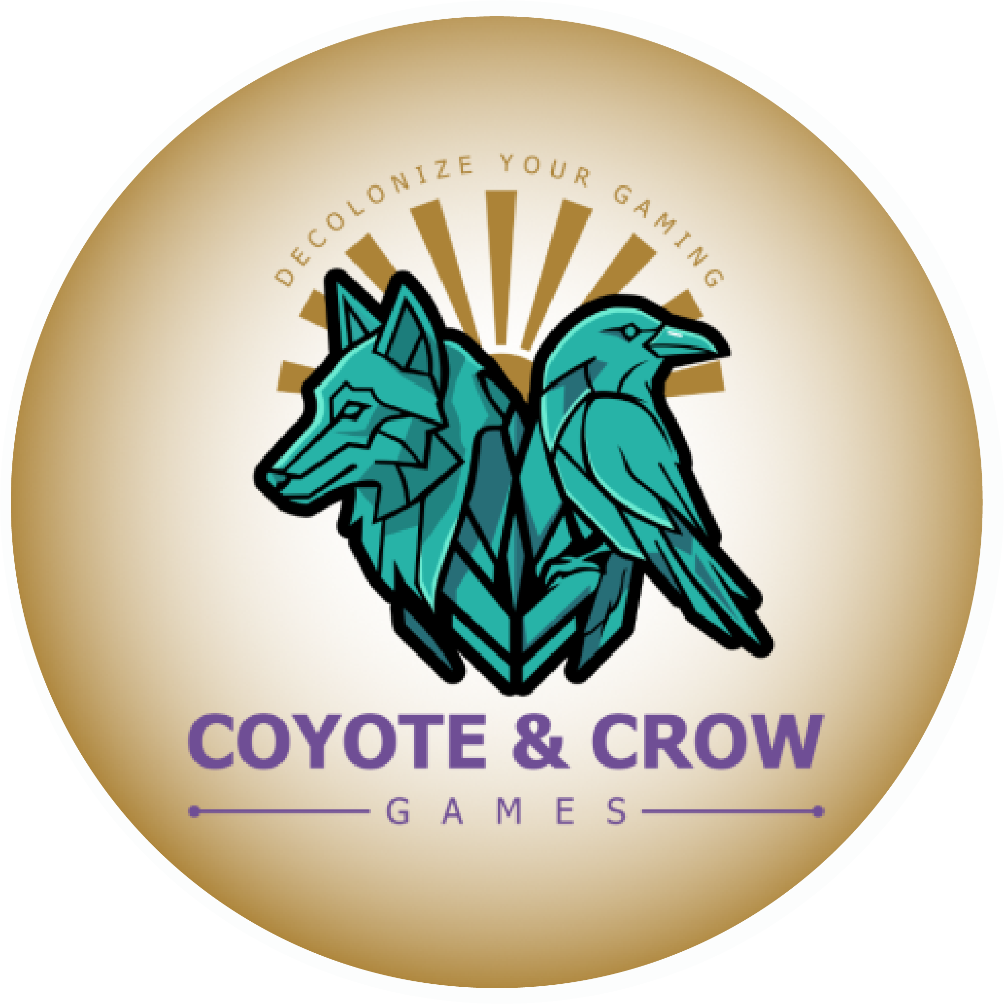 Coyote and Crow Logo with a crow and wolf