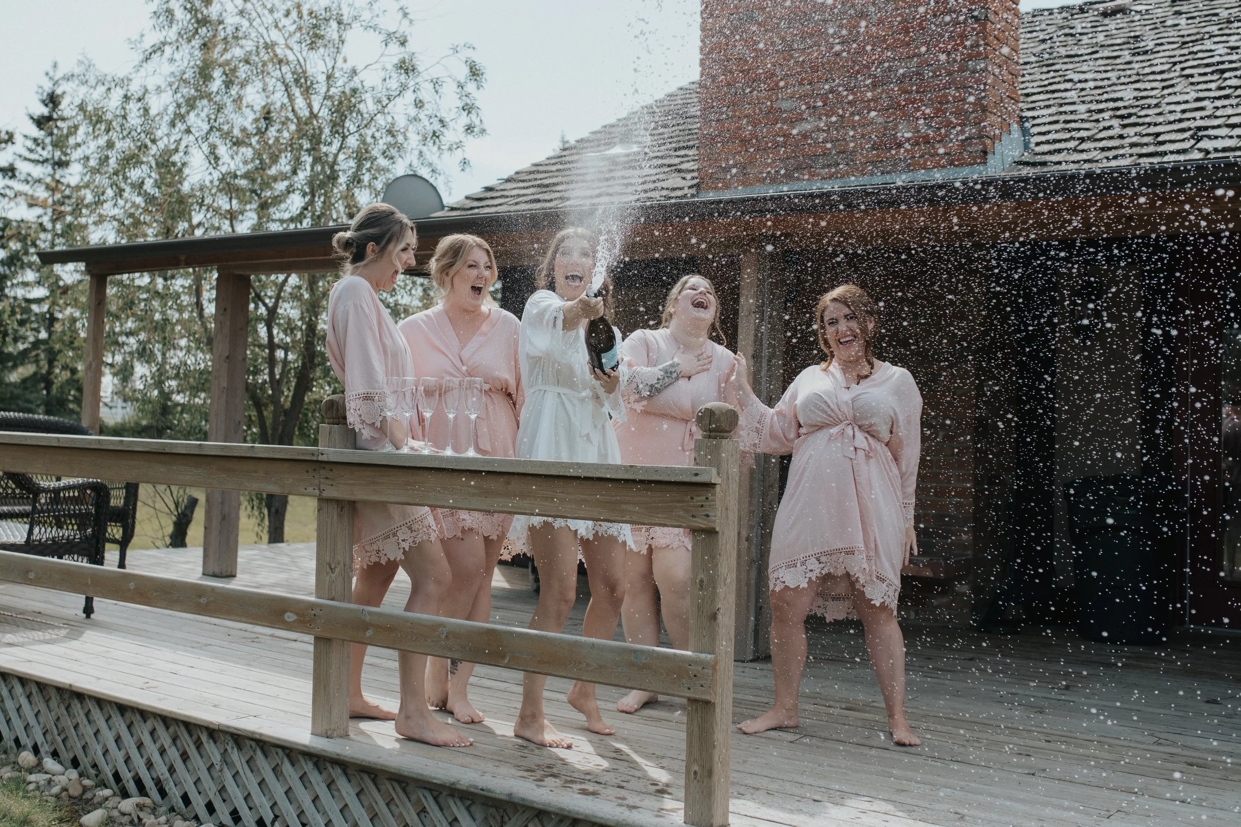 Champagne Celebration Bridal Party Hillside Acres Camrose Edmonton Area