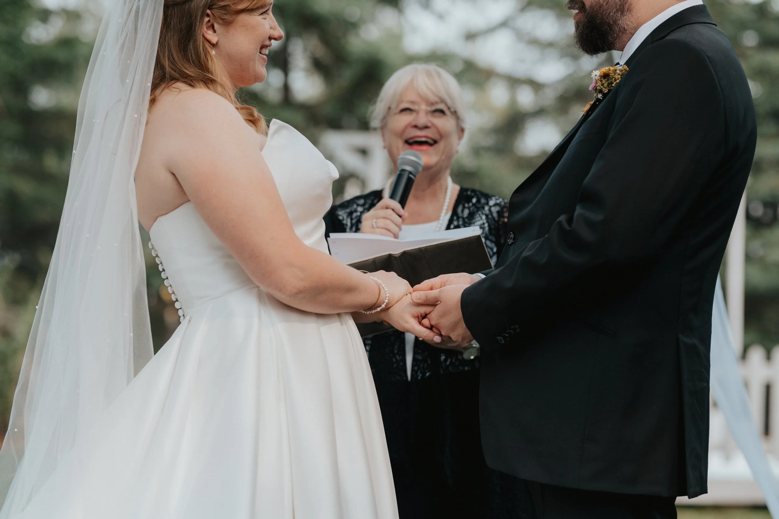 Bride and Groom Outdoor Wedding Ceremony Edmonton 