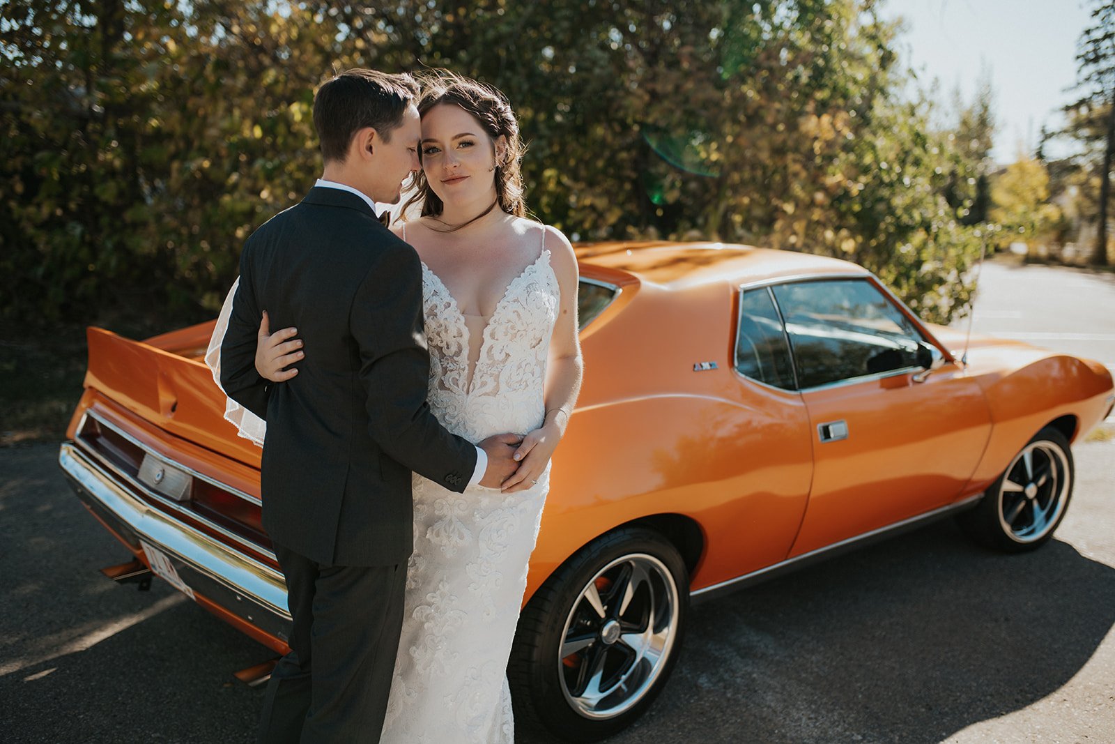 Hot Rod Wedding Portrait Couple Edmonton Photography