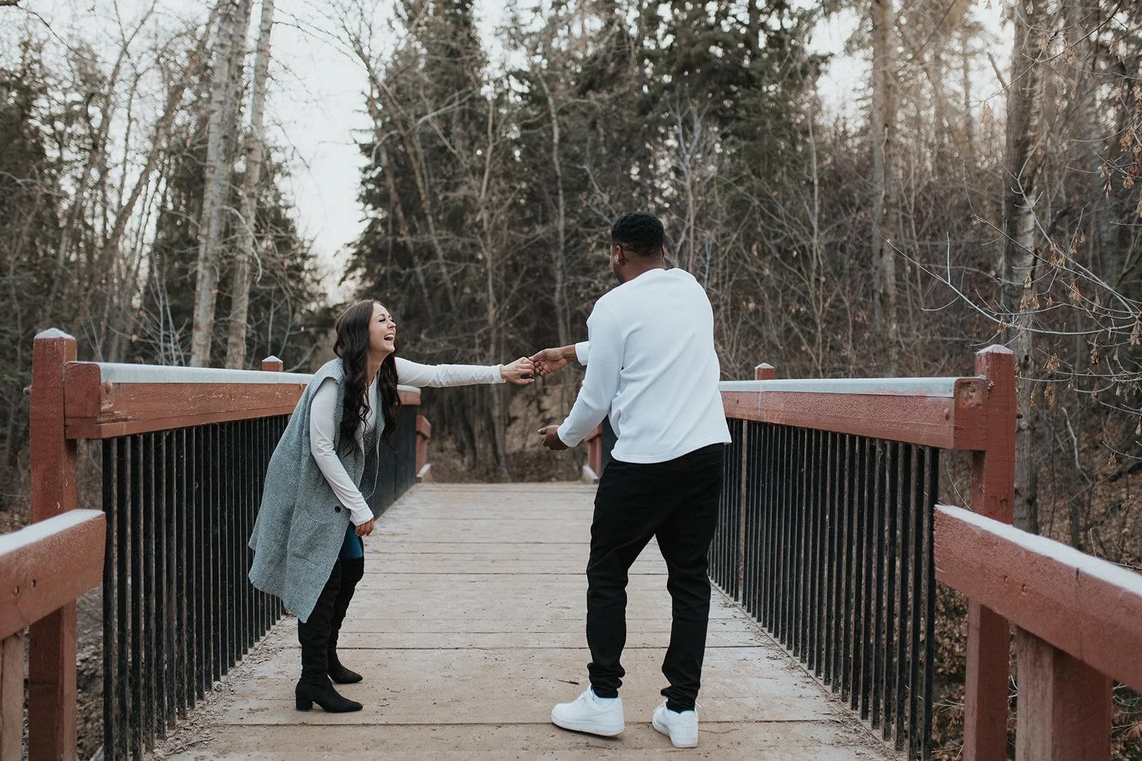 Edmonton Engagement Photographer, Mixed Race Couple Outdoor Photography Session