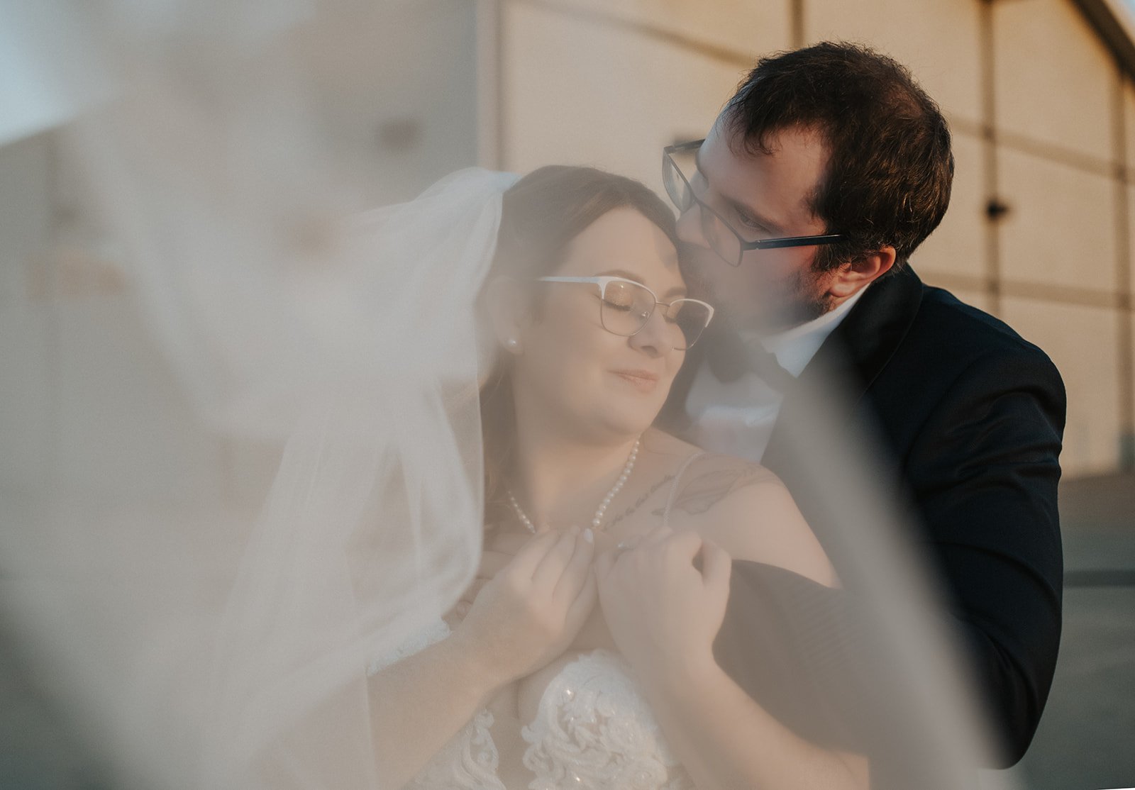 Veil Wedding Portrait Edmonton Bride and Groom 