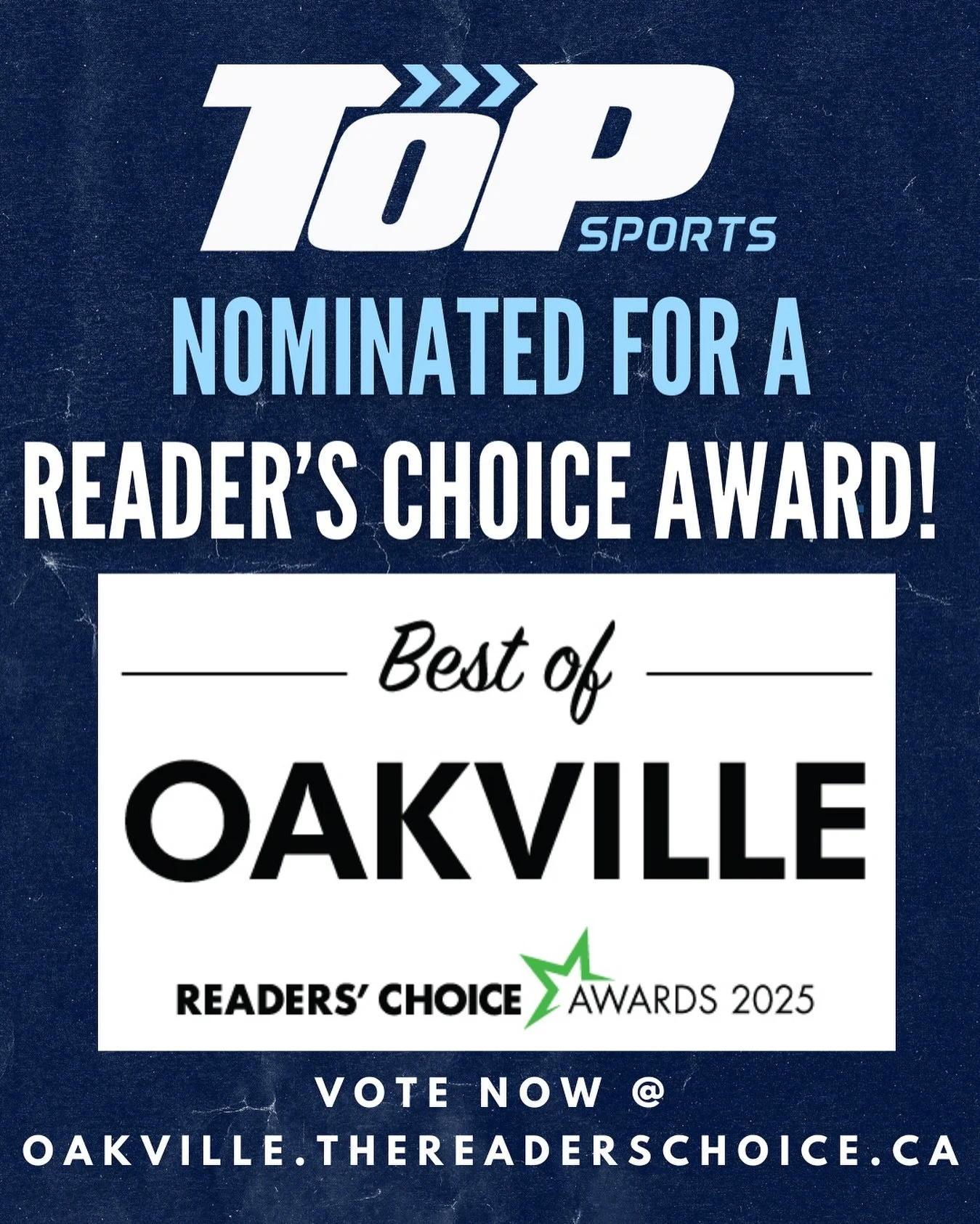 TOP Sports has been nominated for a Reader's Choice Award for &quot;Best Overall Business, Sports, Recreation &amp; Fitness&quot;! 

Thank You to whoever nominated us! We are thrilled to be named in such a great group of businesses making the Sports 
