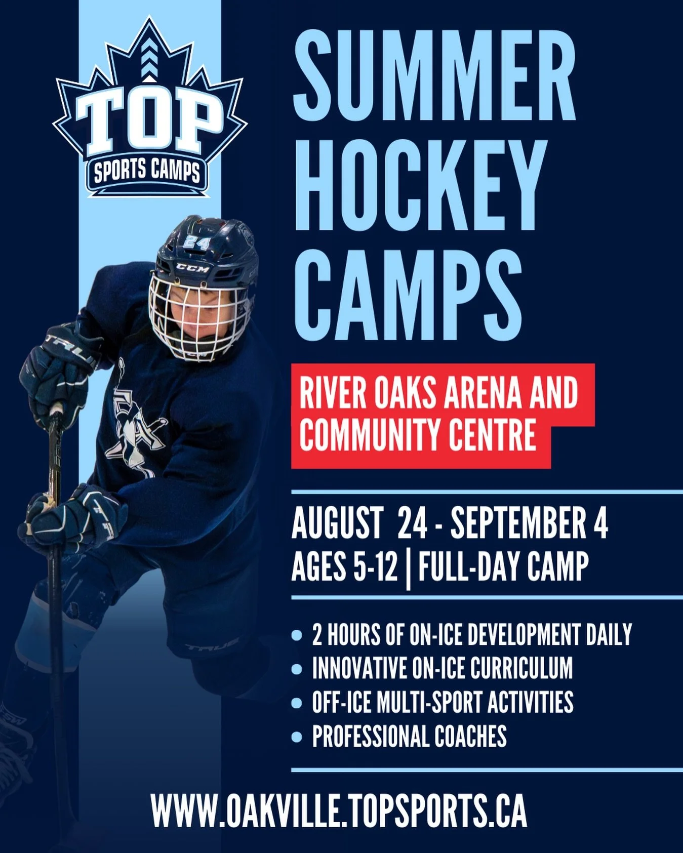 🚨Summer Hockey Camp Returns!🚨

Join us for 2 weeks at the end of the summer to get ready for the hockey season! 10 hours of on ice development each week and a loaded schedule of lacrosse, soccer, flag football, baseball and more! Our summer hockey 