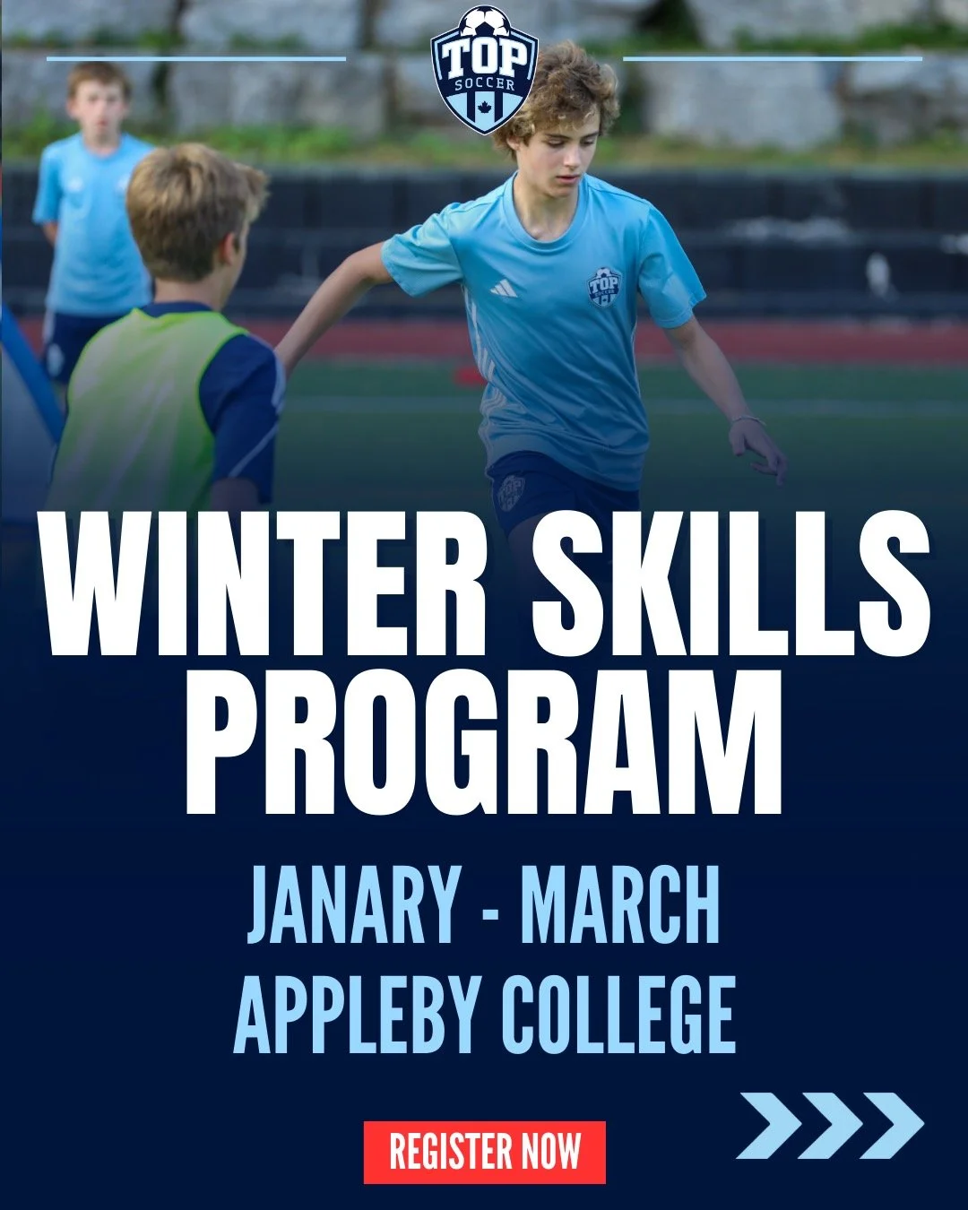 ⚽️Season 2 of Indoor TOP Soccer begins in January⚽️

After our first season SOLD OUT we're returning and expanding to more age groups in a bigger gym!

Our co-ed winter skills program provides athletes the opportunity to continue to develop their soc