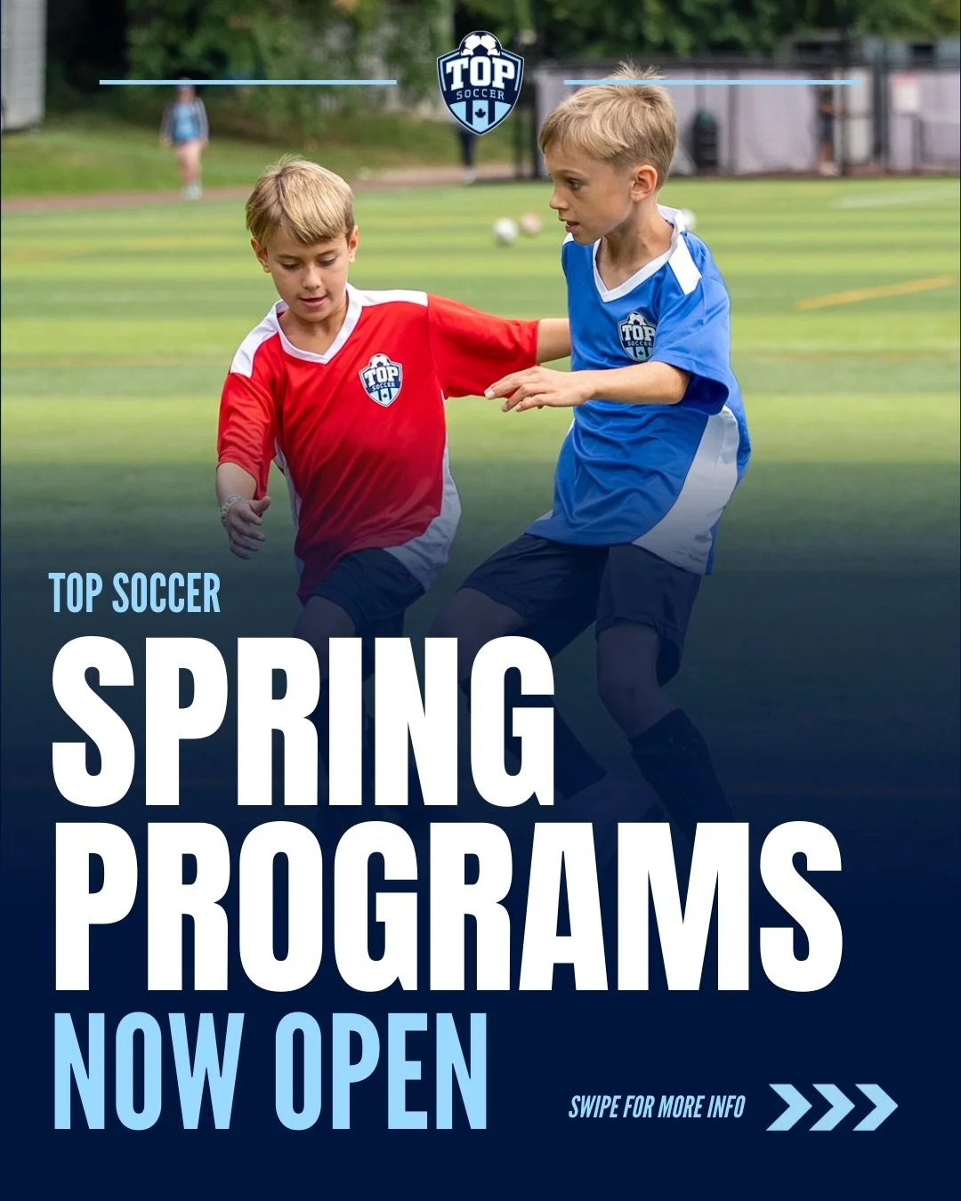 🚨 TOP SOCCER SPRING REGISTRATION NOW OPEN! 🚨

⚡️ Recreational Programs are now open! For ages 4-12 our development focused weekly programs provide an engaging and fun soccer experience led by enthusiastic and passionate certified coaches. Our progr