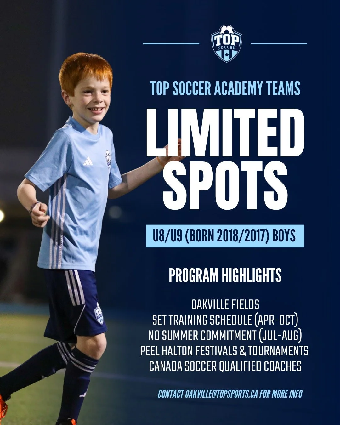 📣 TOP Soccer is looking for players to join our competitive Academy Teams for the 2026 outdoor season!

Limited Spots
🔹 U8 and U9 (2017 &amp; 2018) Boys 

For the Outdoor 2026 Season, TOP Soccer will be offering competitive teams for U8 and U9 feat