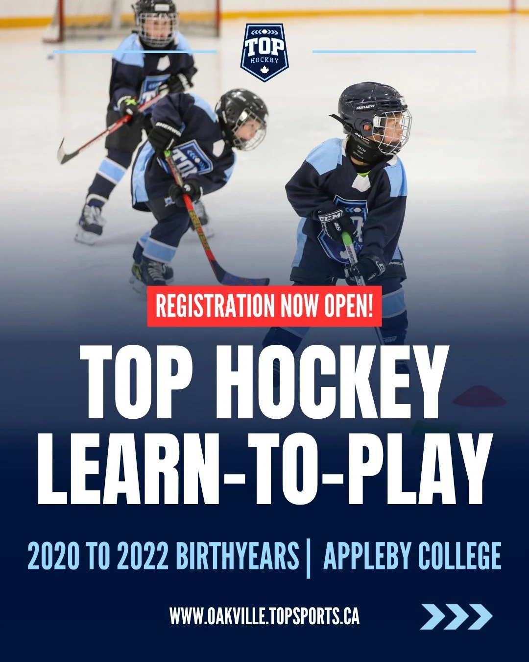 🚨TOP HOCKEY LEARN-TO-PLAY REGISTRATION NOW OPEN🚨

🏒 Returning for the 2026-2027hockey season is the TOP Hockey Learn-to-Play program featuring a full-year or half season from October to March! Two great days at Appleby College!

⭐️ The TOP Hockey 