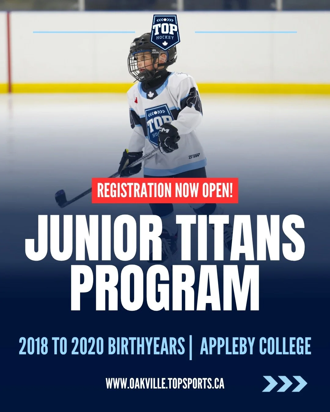 🚨NEW PROGRAM ALERT🚨

🏒 New for the 2026-2027 hockey season is the TOP Hockey Junior Titans program for players aged 6-8 looking to develop their game to the next level! Featuring a full-year or half season from October to March with a choice of on