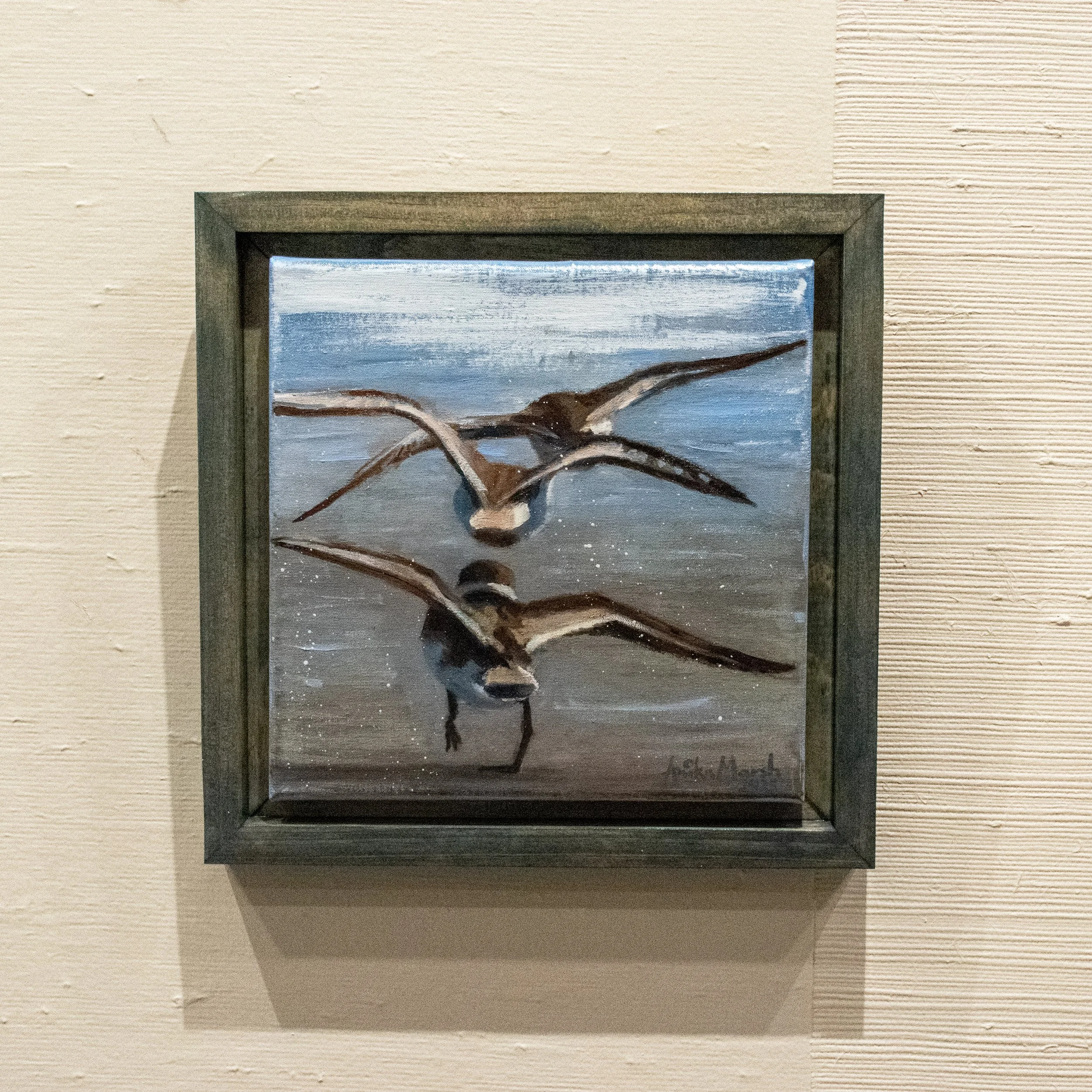 'Plover Trio Taking Flight' Original Oil Painting