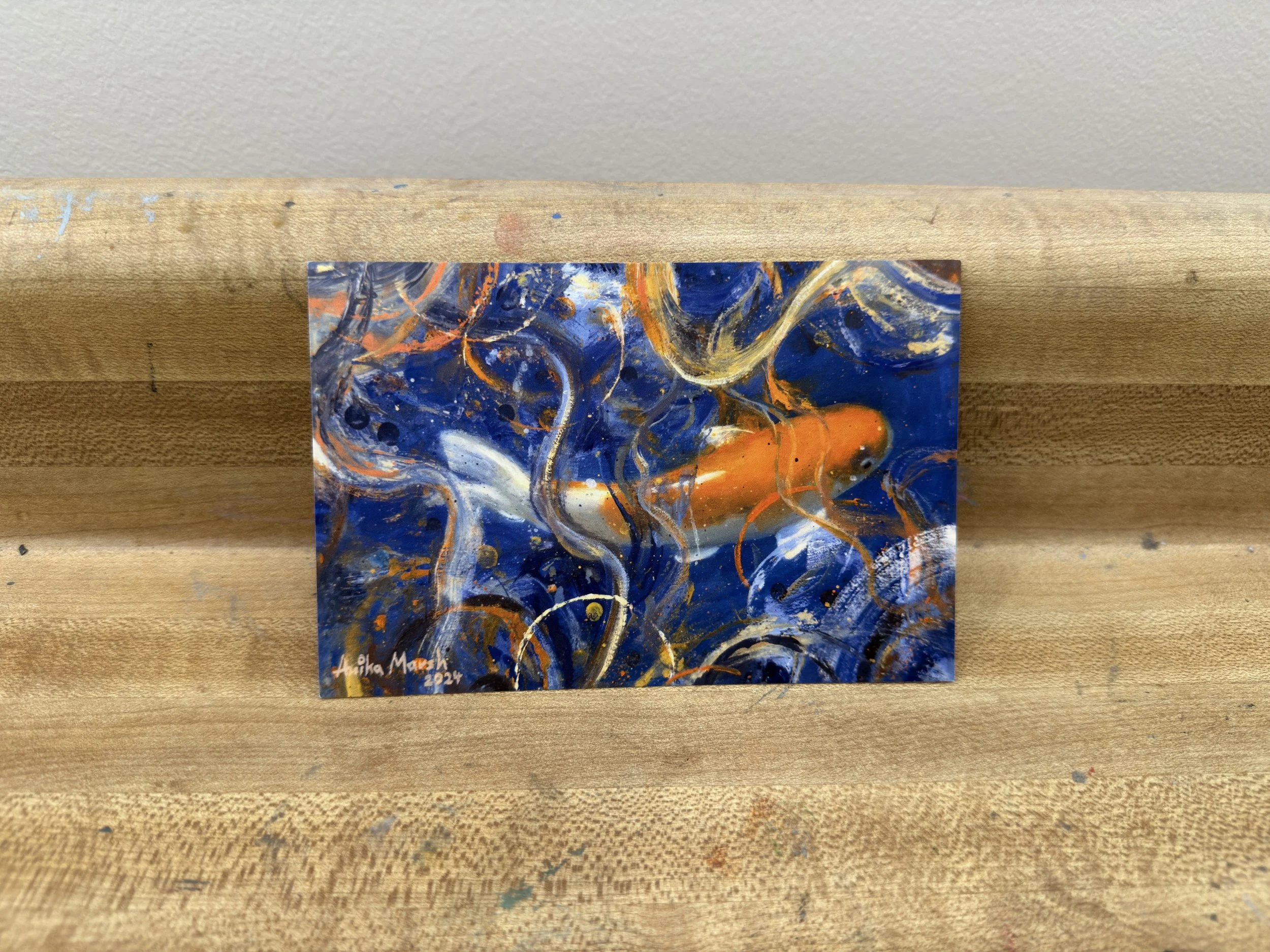 'Rippling Tango in Orange and Blue' Postcard