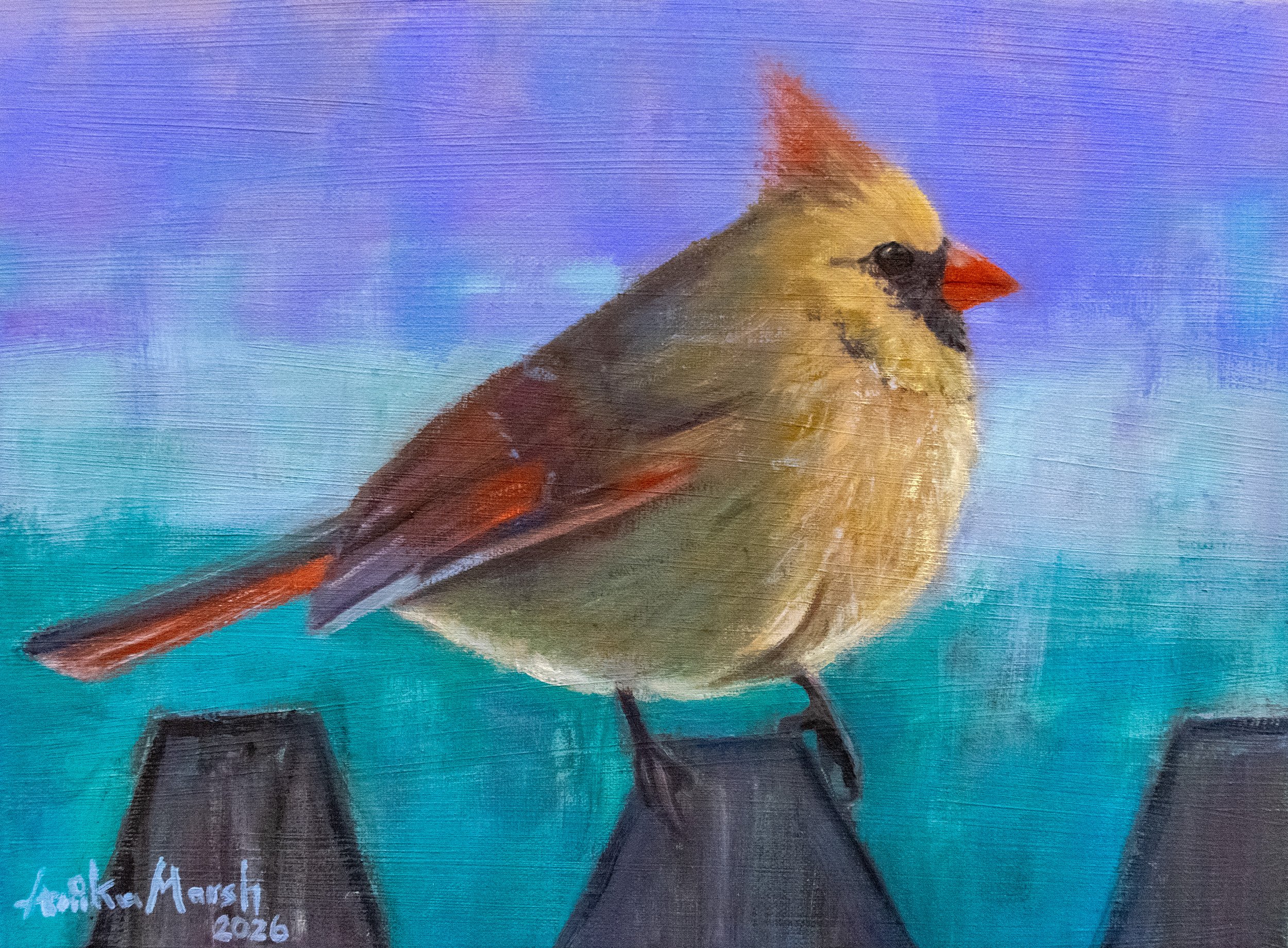 'In Teal and Violet' Original Oil Painting