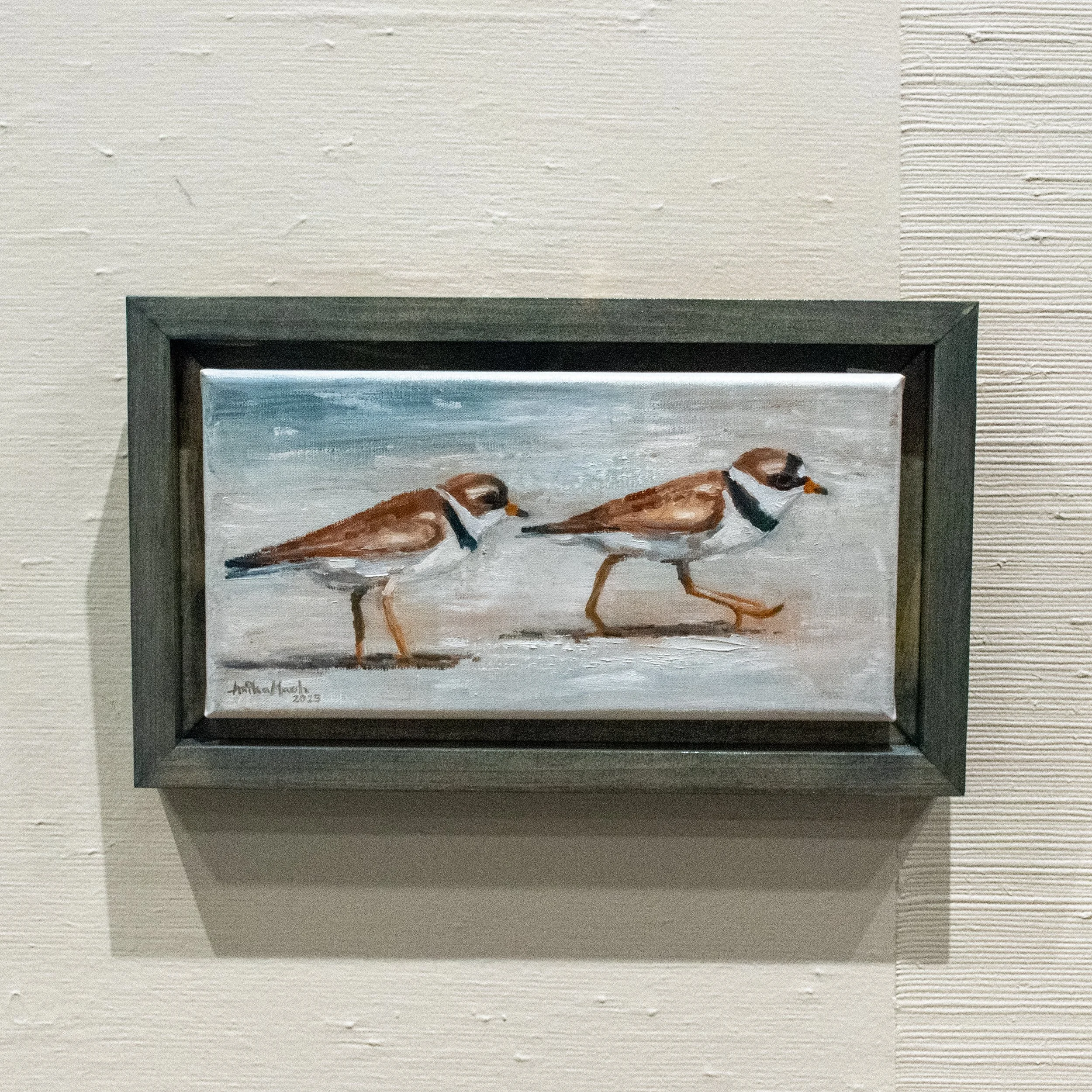 'Semipalmated Plover Chase' Original Oil Painting